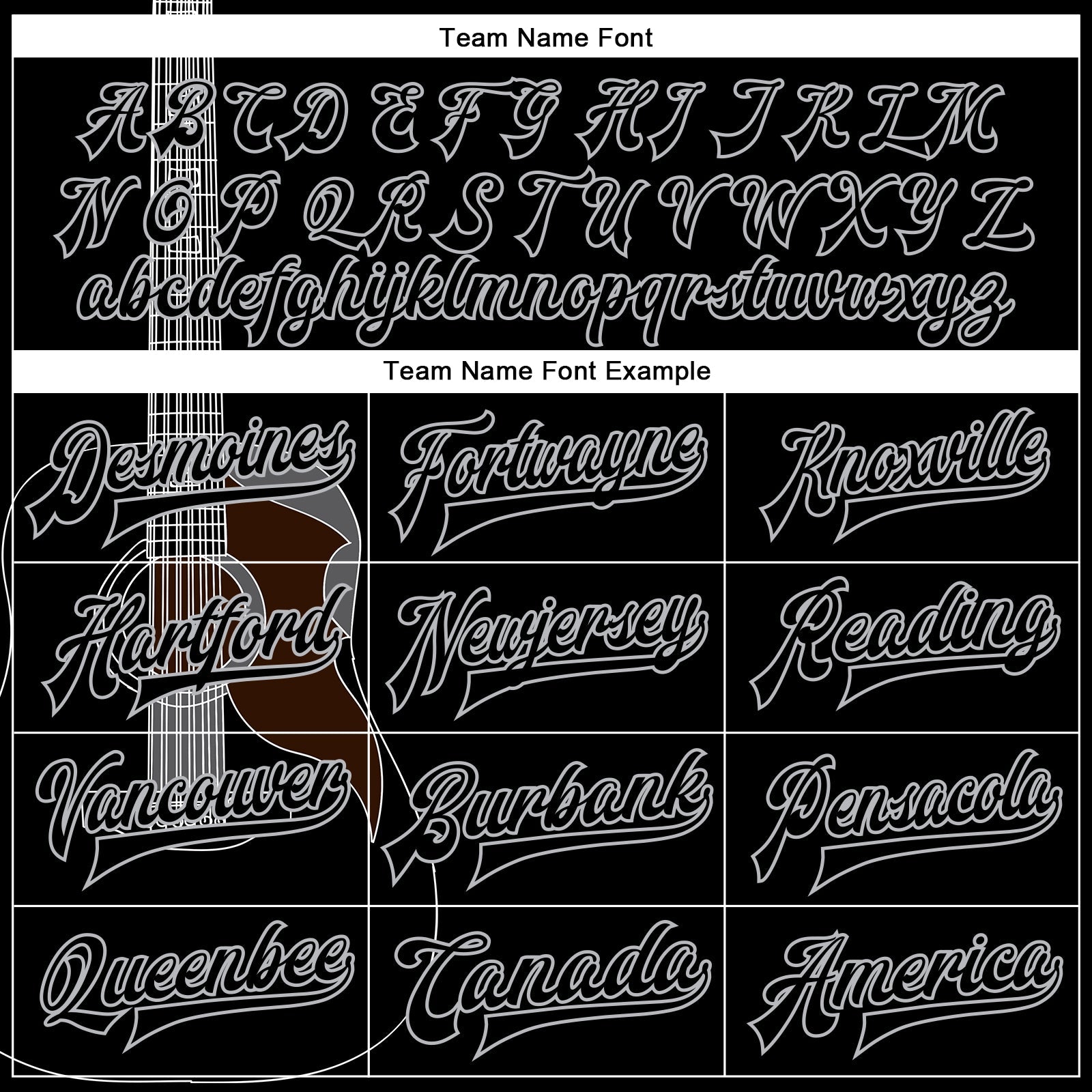 Custom Black Gray Guitar Music Festival 3D Pattern Design Bomber Full-Snap Varsity Letterman Jacket view 6
