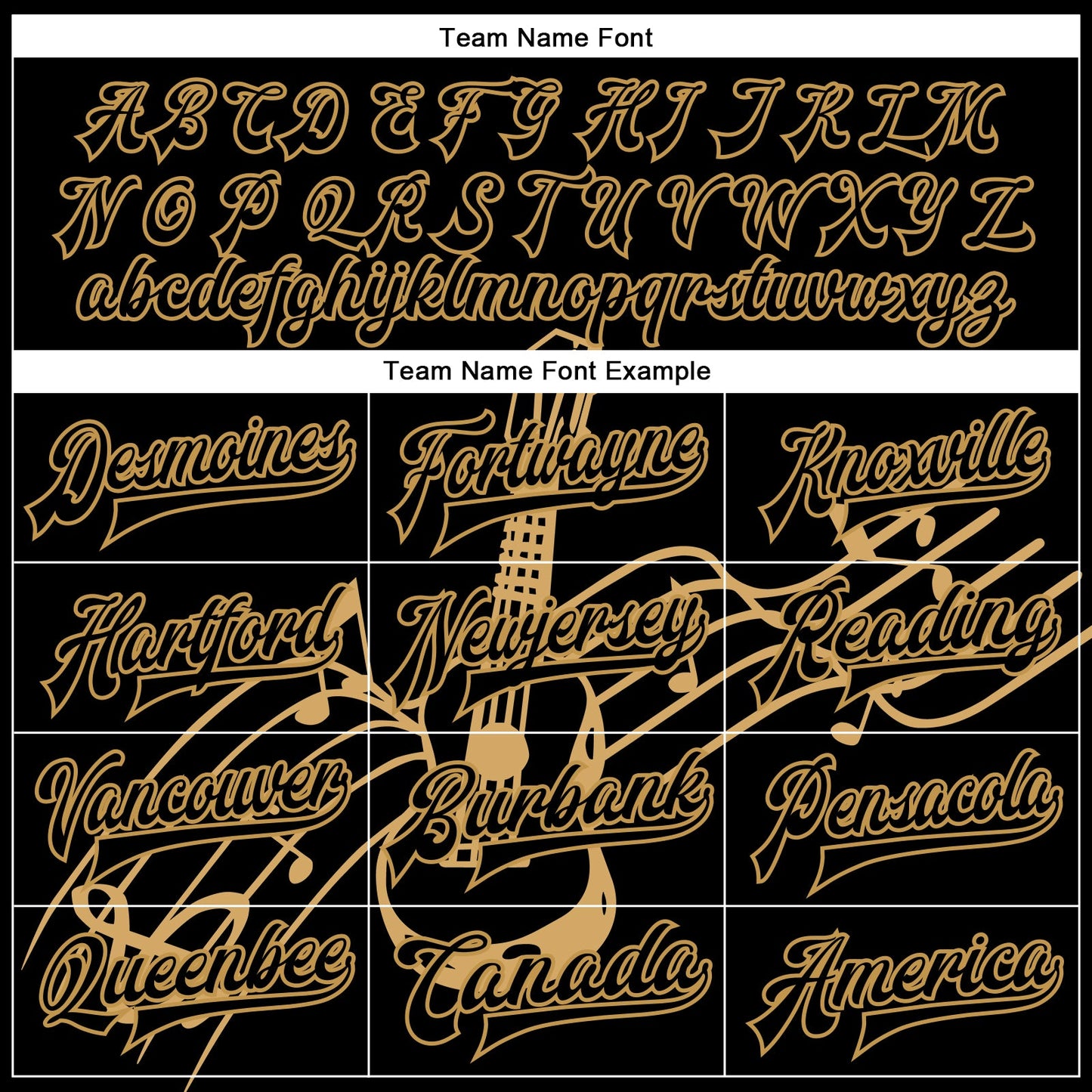 Custom Black Old Gold Guitar Music Festival 3D Pattern Design Bomber Full-Snap Varsity Letterman Jacket view 6