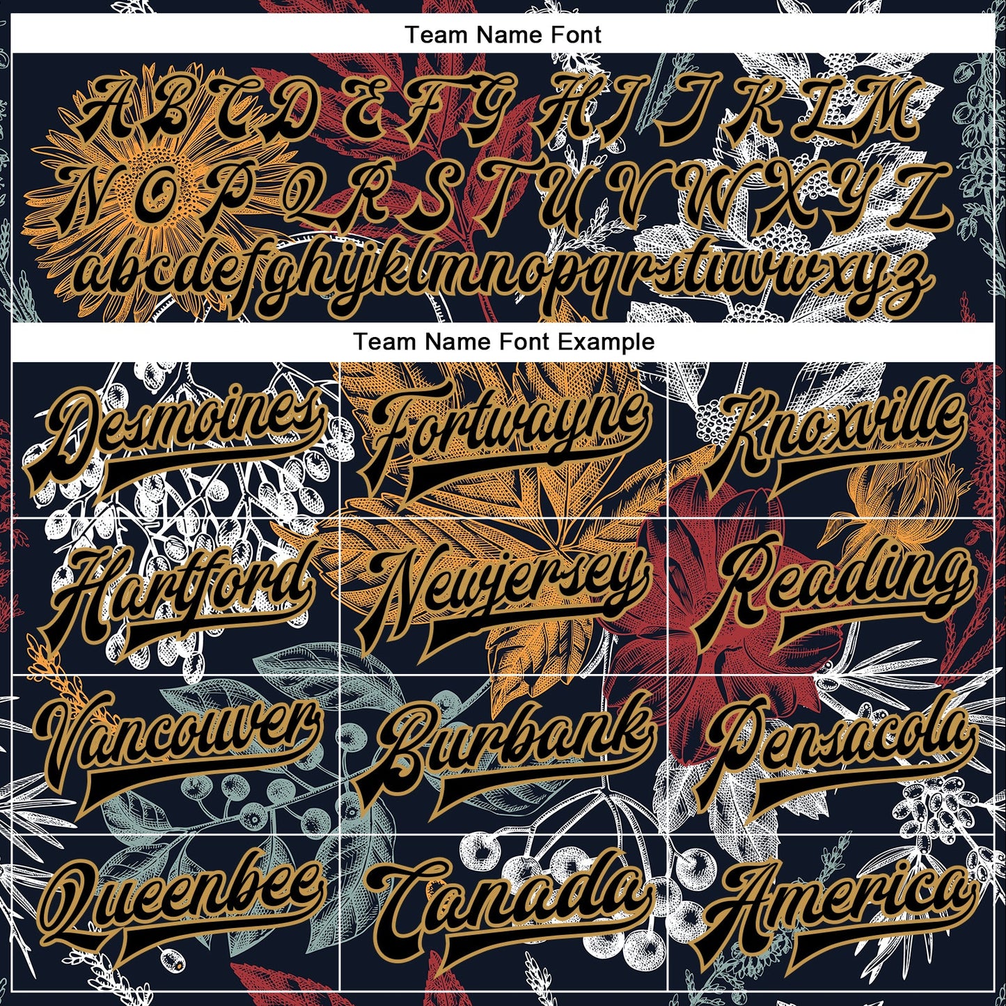 Custom Black Old Gold Flowers And Branches 3D Pattern Design Bomber Full-Snap Varsity Letterman Jacket view 6