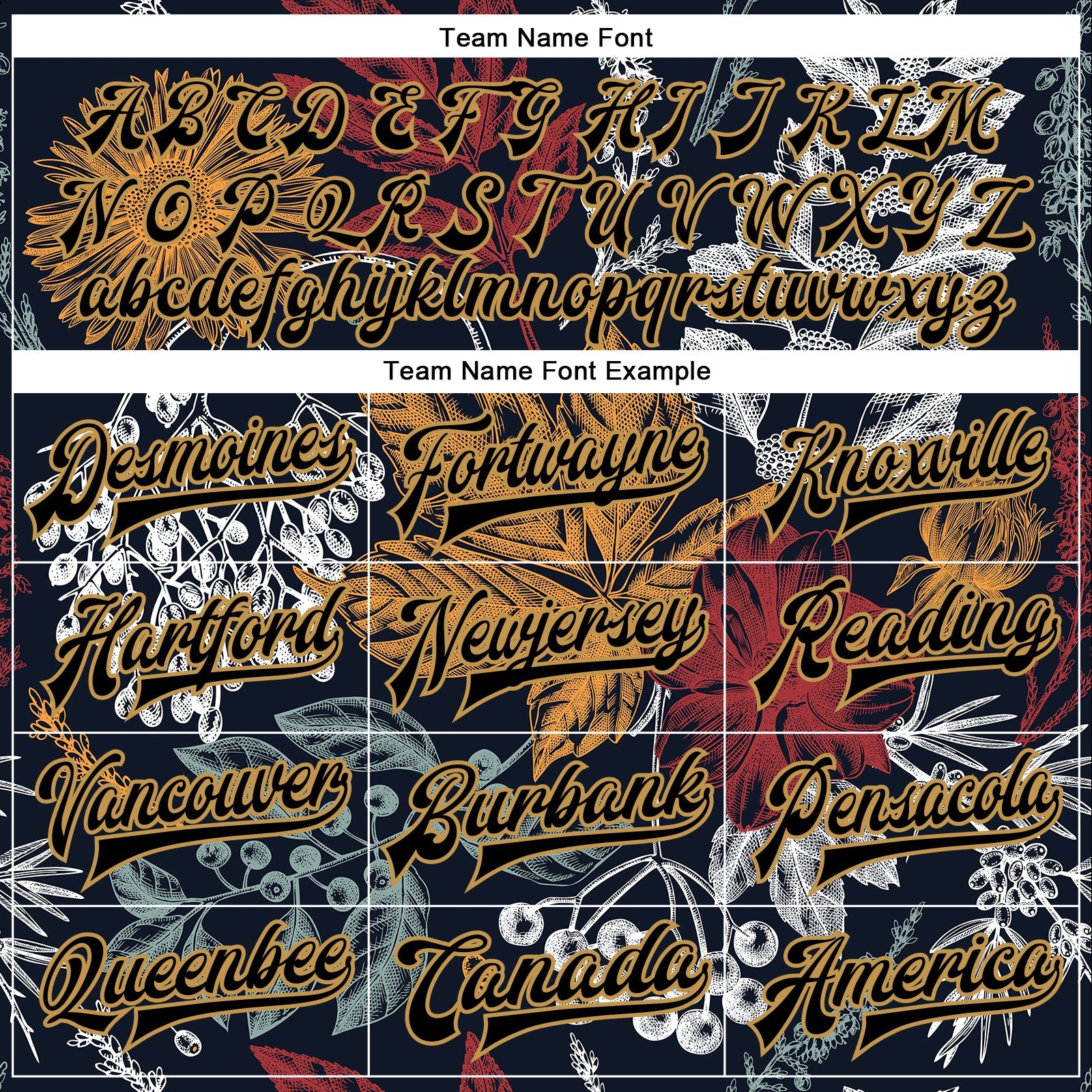 Custom Black Old Gold Flowers And Branches 3D Pattern Design Bomber Full-Snap Varsity Letterman Jacket view 6
