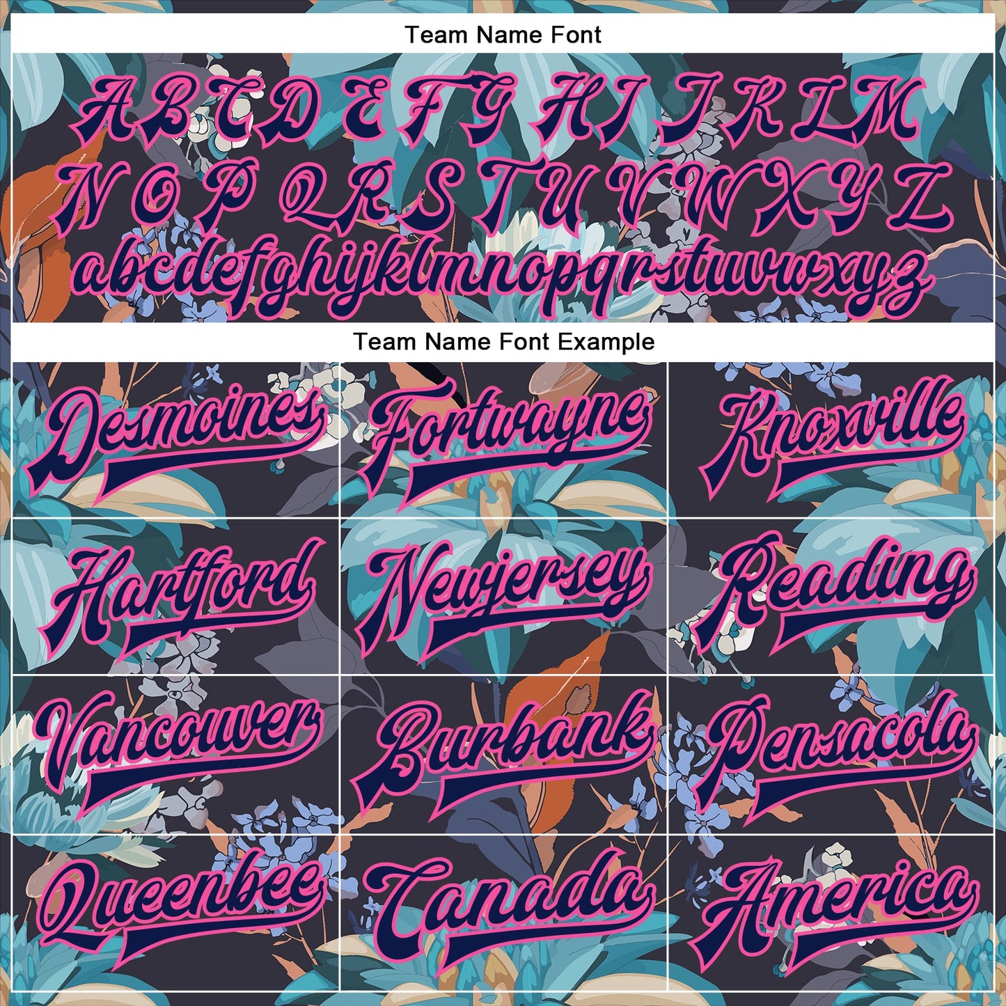 Custom Navy Pink Flowers 3D Pattern Design Bomber Full-Snap Varsity Letterman Jacket view 6