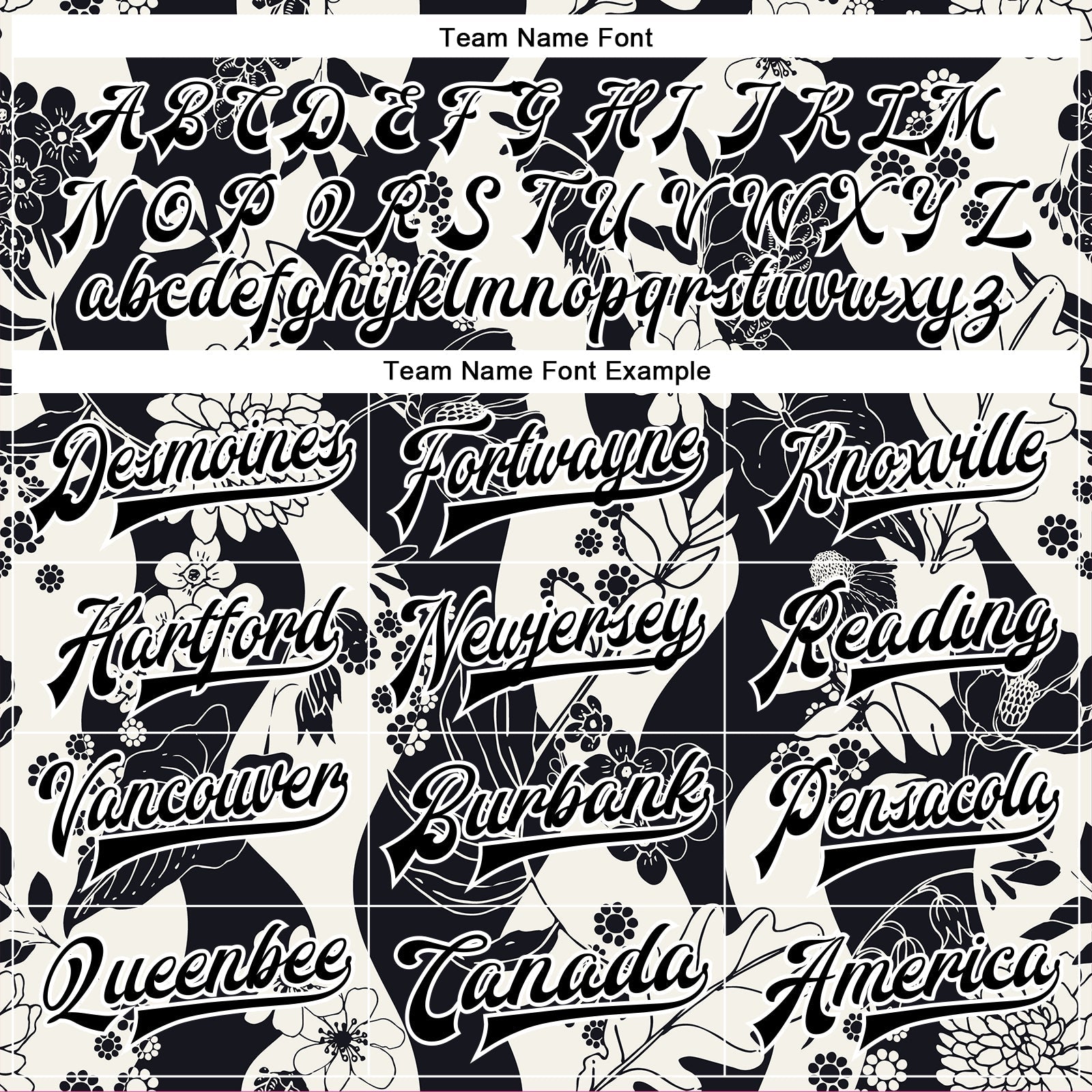 Custom Black White Floral Wave 3D Pattern Design Bomber Full-Snap Varsity Letterman Jacket view 6