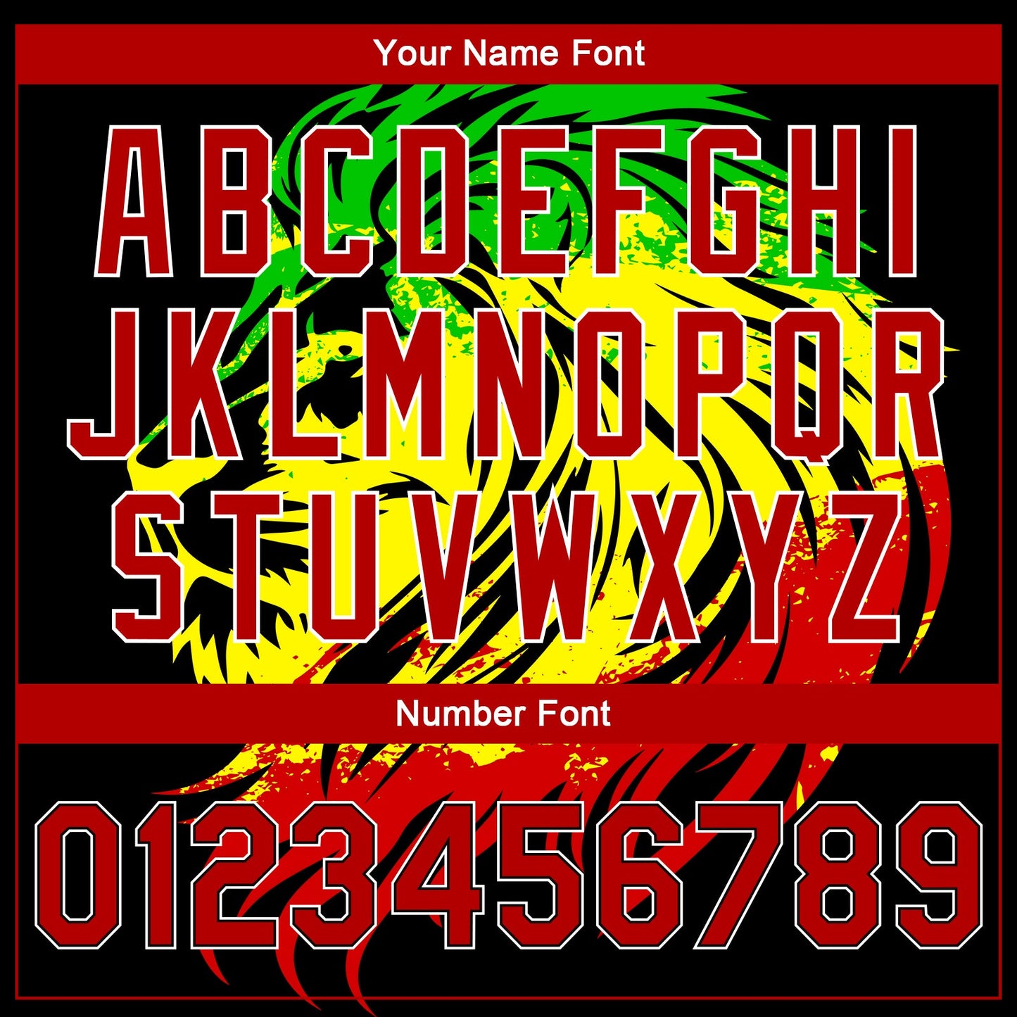 Custom Black Red-Kelly Green Black History Month Lion 3D Pattern Design Bomber Full-Snap Varsity Letterman Jacket view 7