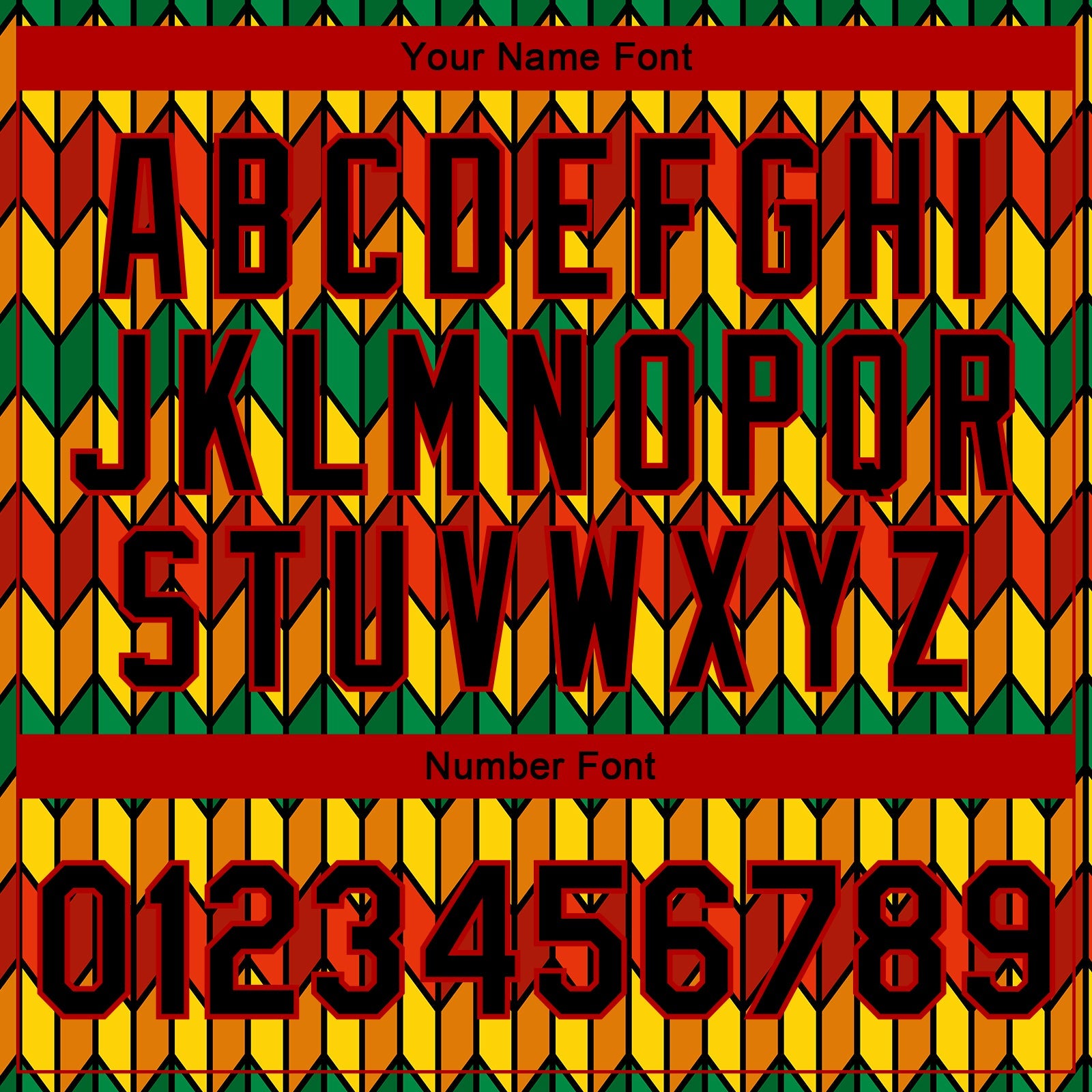 Custom Red Black Kelly Green-Gold Black History Month 3D Pattern Design Bomber Full-Snap Varsity Letterman Jacket view 7