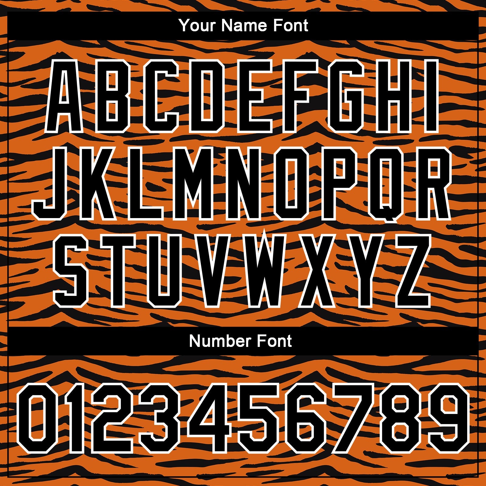 Custom Orange Black-White Tiger Stripes 3D Pattern Design Bomber Full-Snap Varsity Letterman Jacket view 7