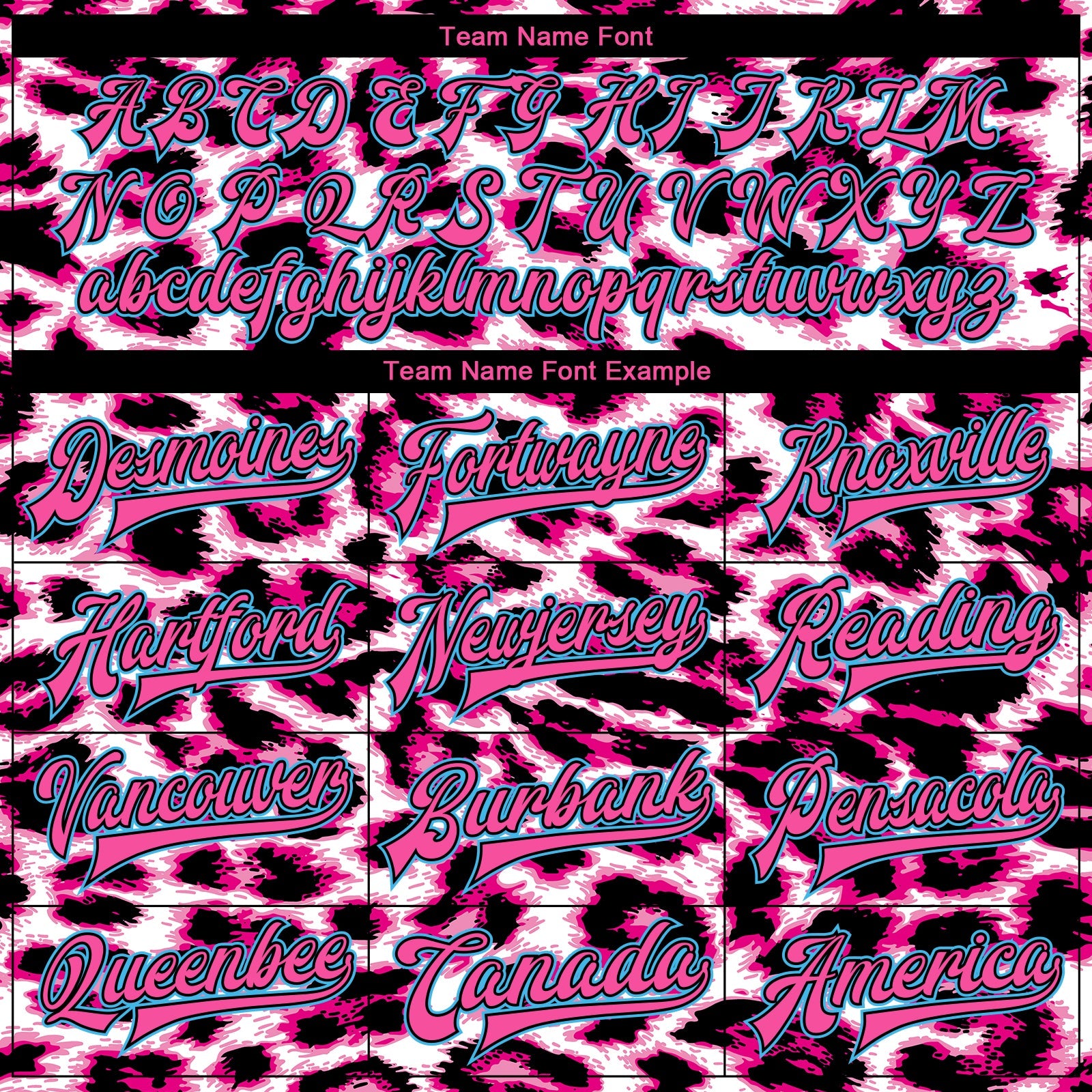 Custom Pink Sky Blue-Black Leopard Print 3D Pattern Design Bomber Full-Snap Varsity Letterman Jacket view 6