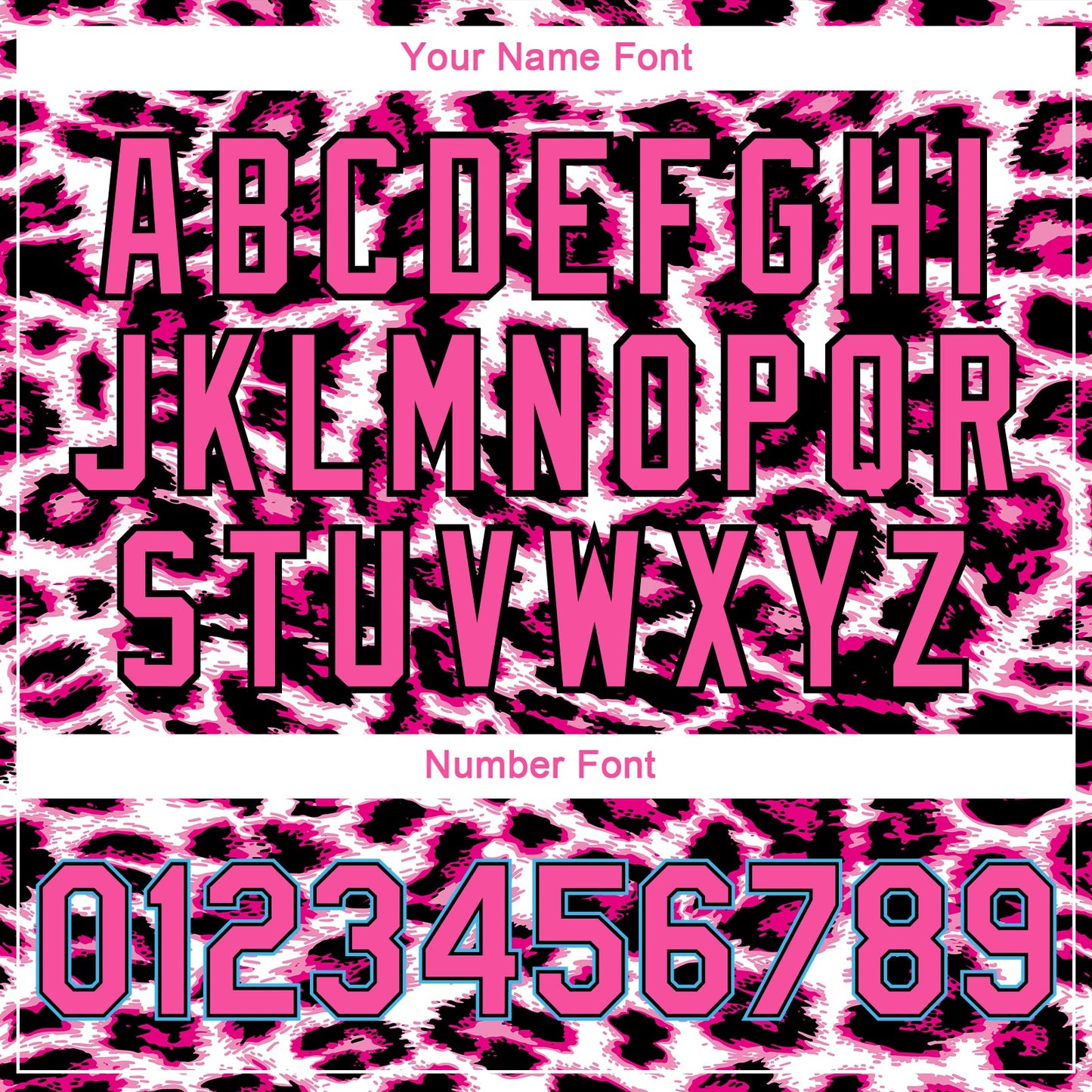 Custom Pink Sky Blue-Black Leopard Print 3D Pattern Design Bomber Full-Snap Varsity Letterman Jacket view 7