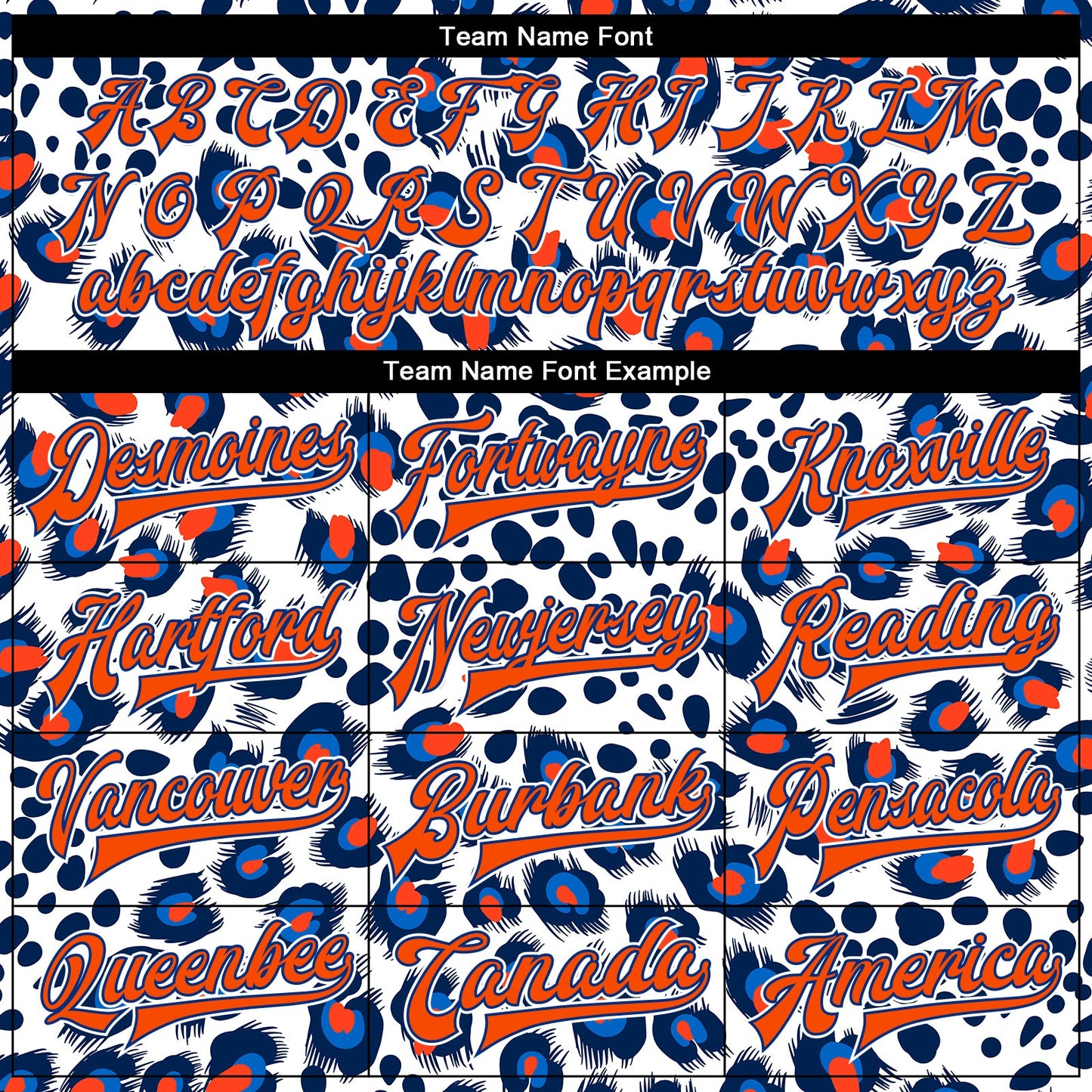 Custom White Orange-Royal Leopard Print 3D Pattern Design Bomber Full-Snap Varsity Letterman Jacket view 6
