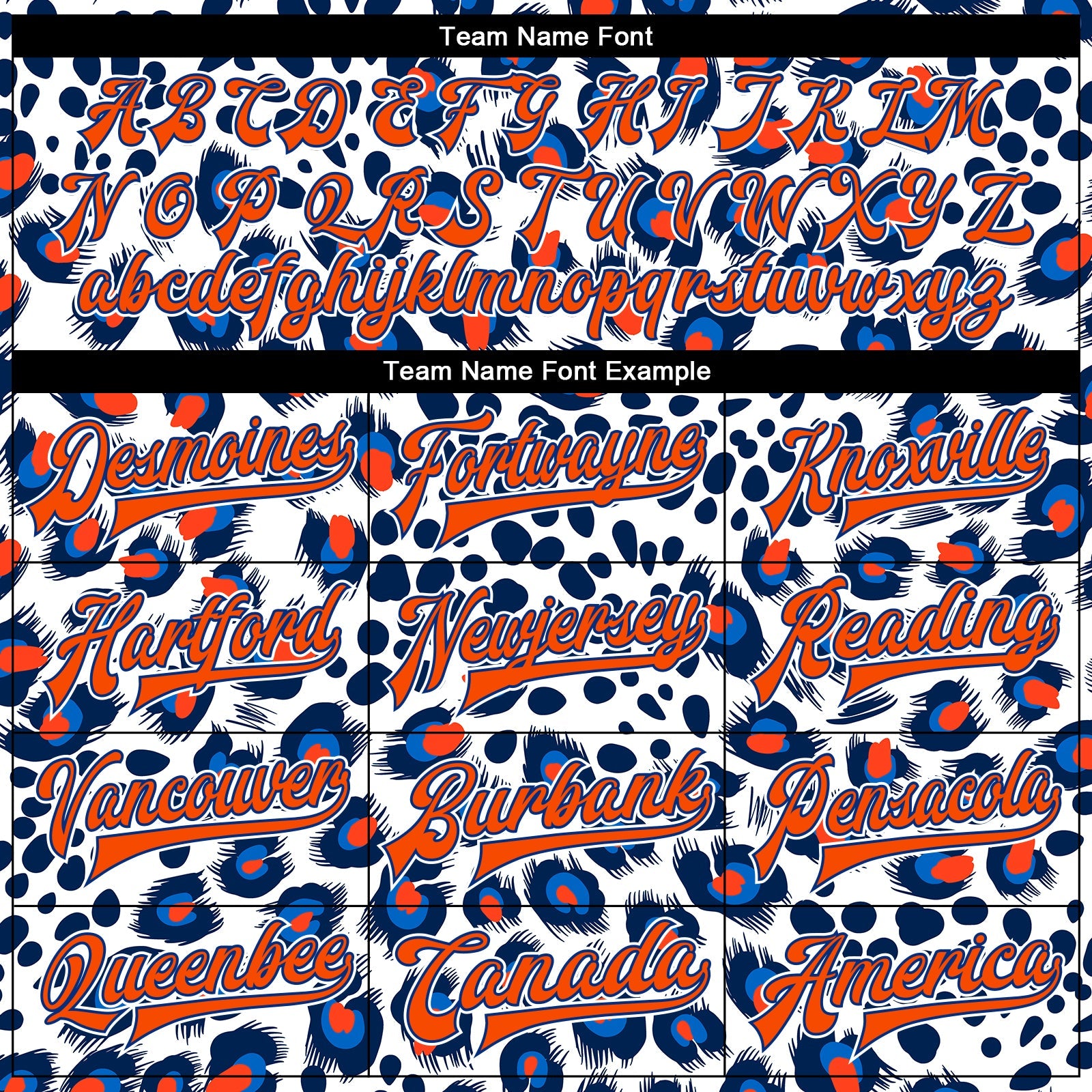 Custom White Orange-Royal Leopard Print 3D Pattern Design Bomber Full-Snap Varsity Letterman Jacket view 6