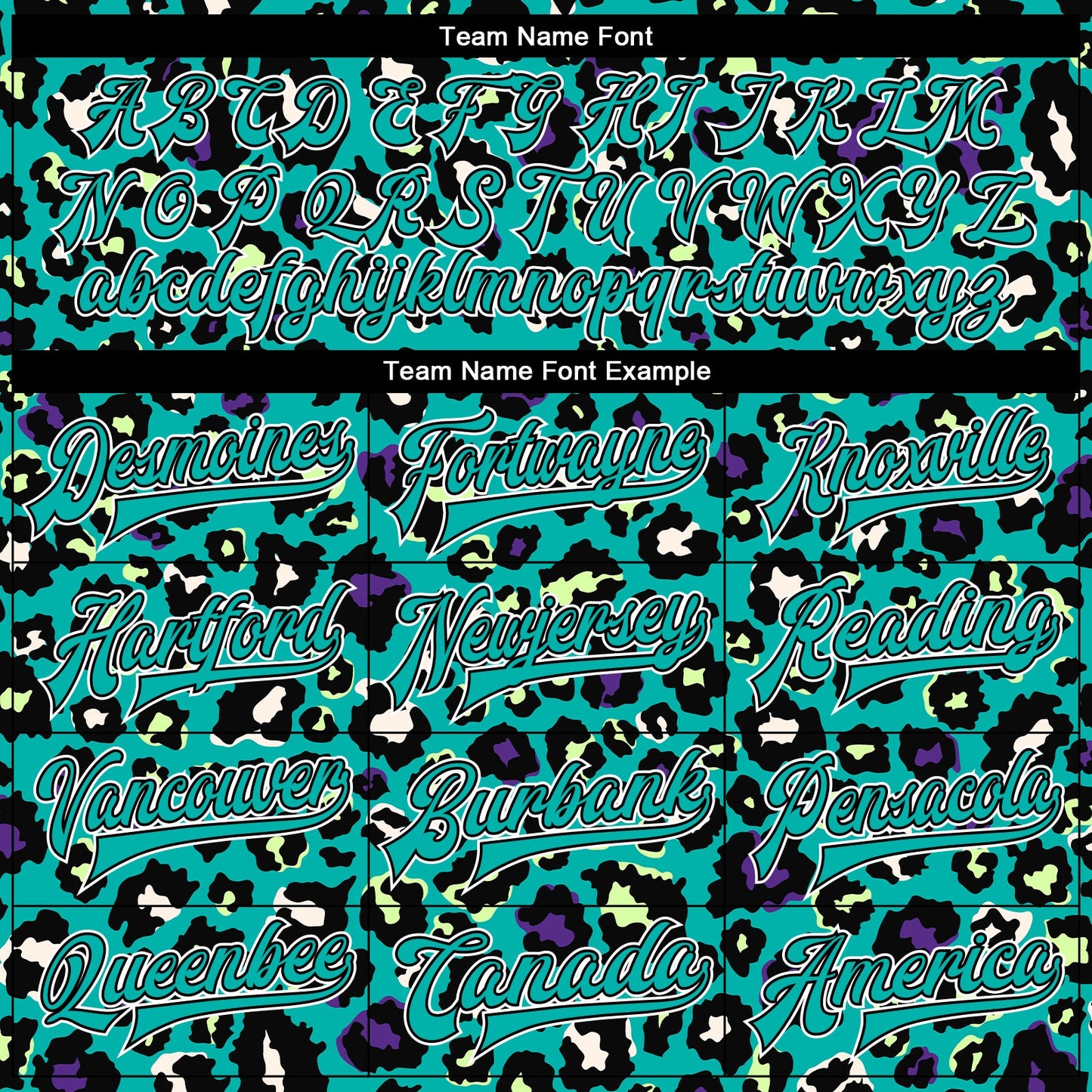 Custom Teal Black-White Leopard Print 3D Pattern Design Bomber Full-Snap Varsity Letterman Jacket view 6