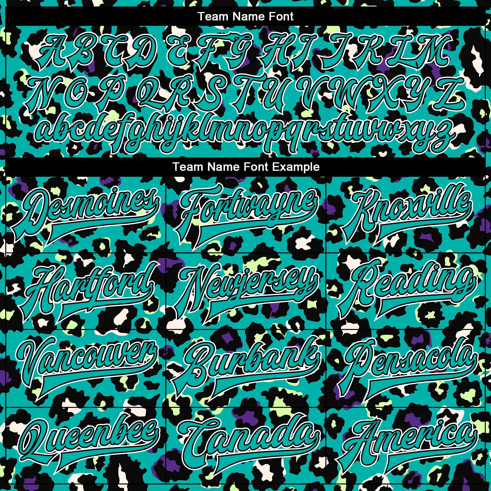 Custom Teal Black-White Leopard Print 3D Pattern Design Bomber Full-Snap Varsity Letterman Jacket view 6