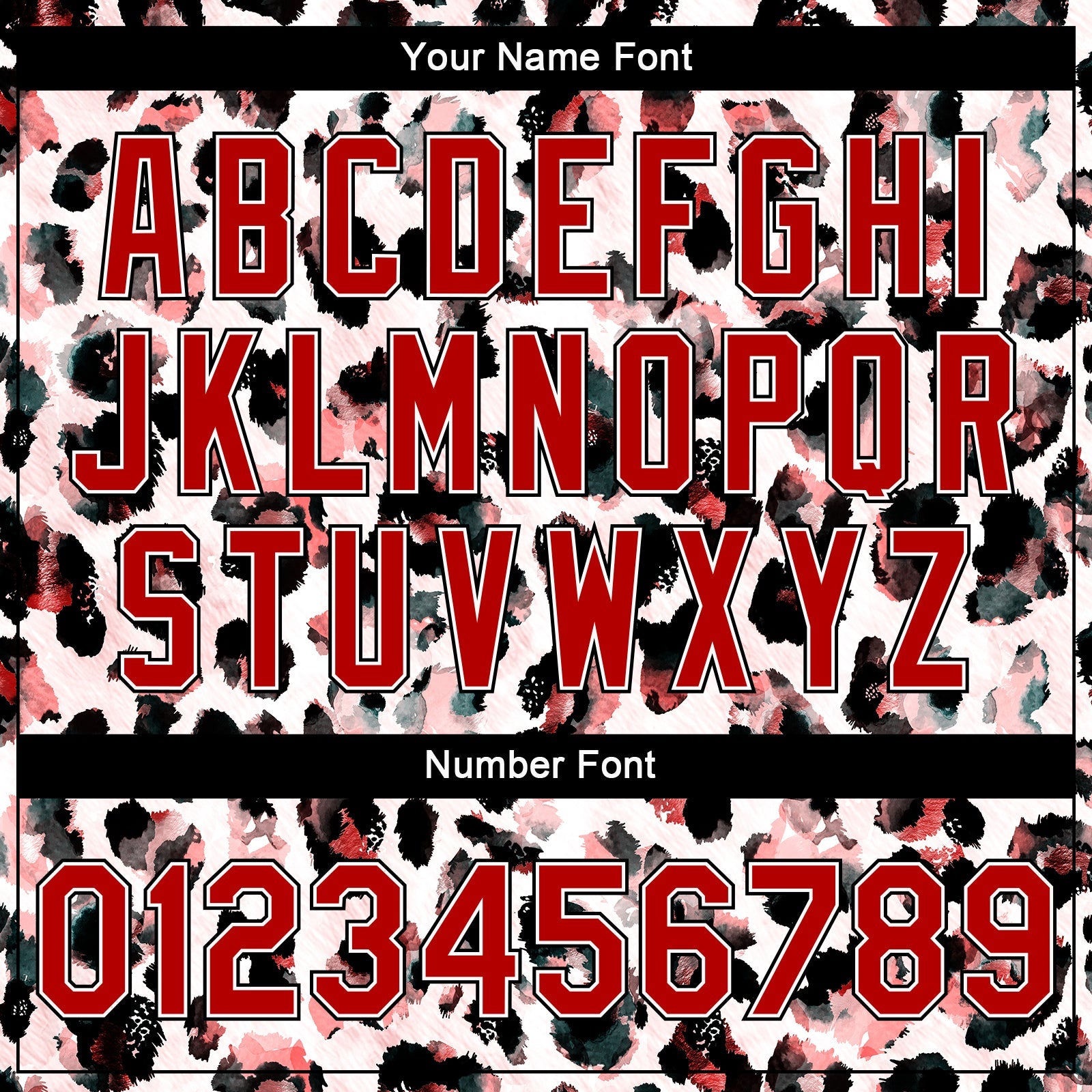 Custom White Red-Black Leopard Print 3D Pattern Design Bomber Full-Snap Varsity Letterman Jacket view 7