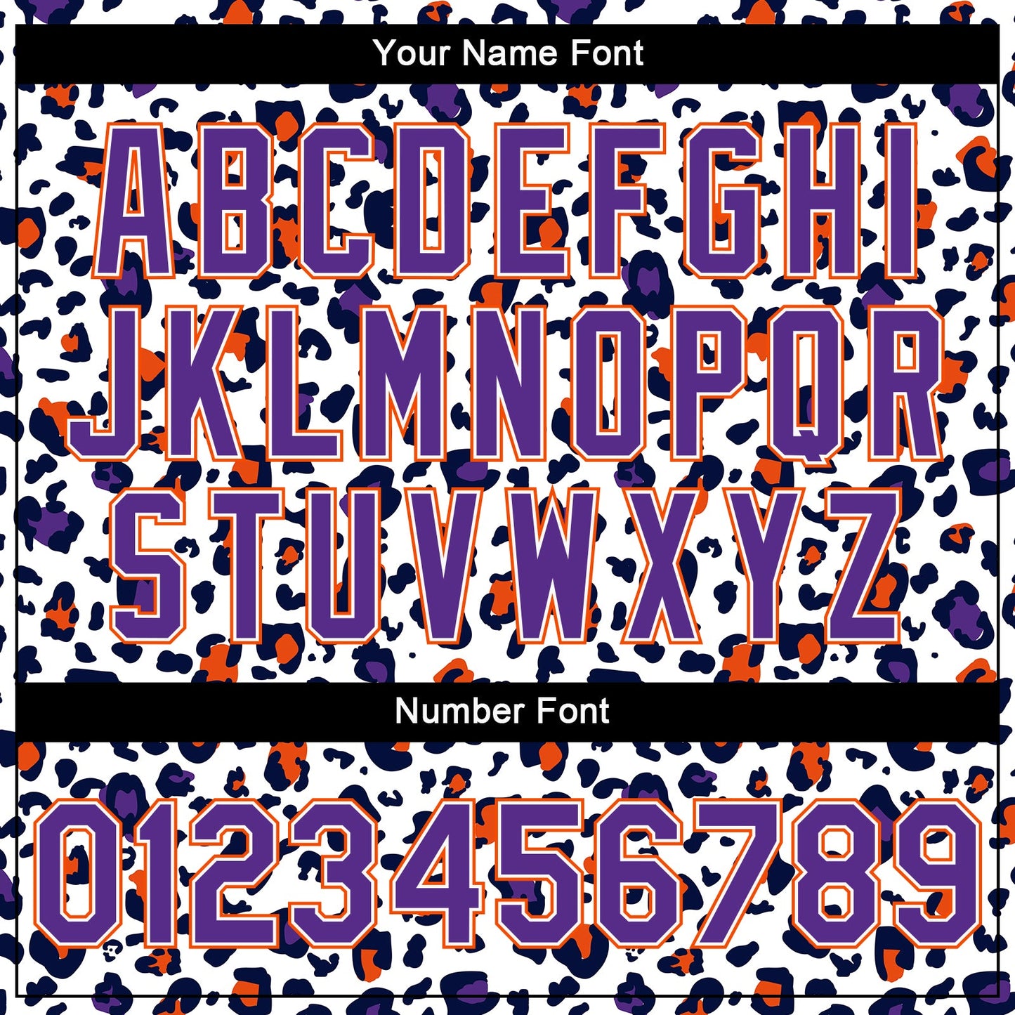 Custom White Purple-Orange Leopard Print 3D Pattern Design Bomber Full-Snap Varsity Letterman Jacket view 7