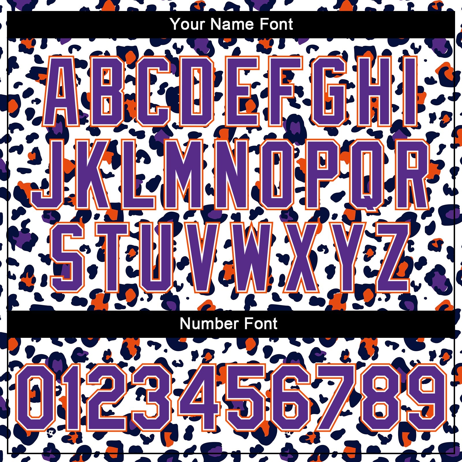 Custom White Purple-Orange Leopard Print 3D Pattern Design Bomber Full-Snap Varsity Letterman Jacket view 7