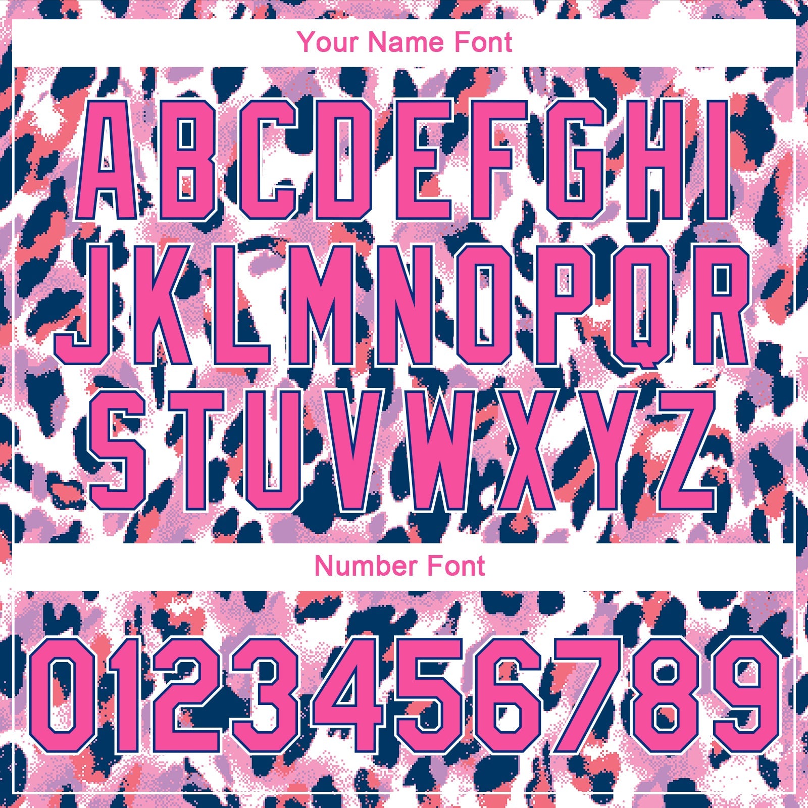 Custom White Pink-Royal Leopard Print 3D Pattern Design Bomber Full-Snap Varsity Letterman Jacket view 7