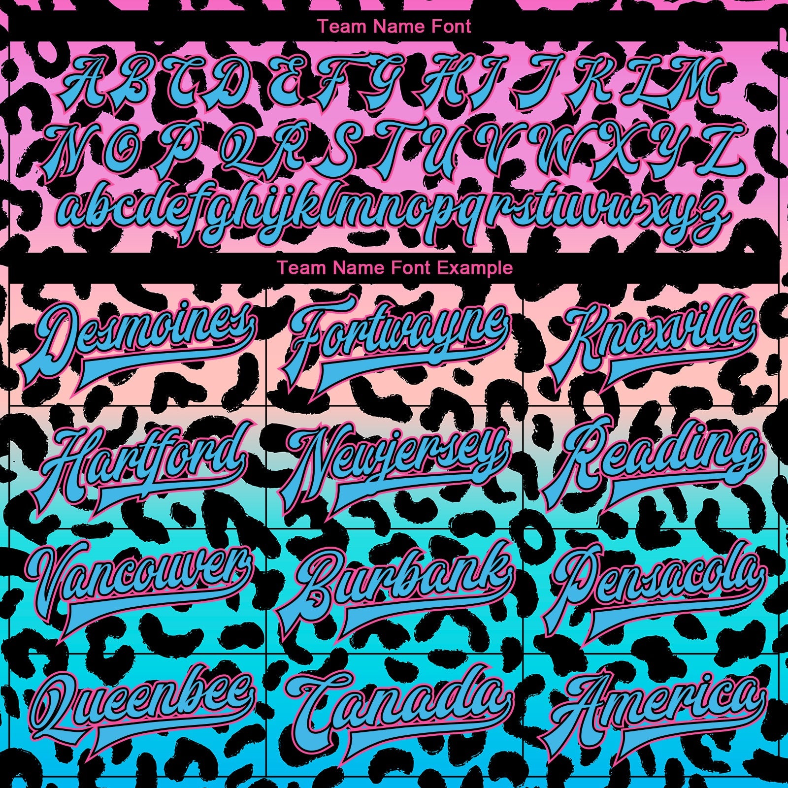 Custom Pink Sky Blue-Black Leopard Print 3D Pattern Design Bomber Full-Snap Varsity Letterman Jacket view 6