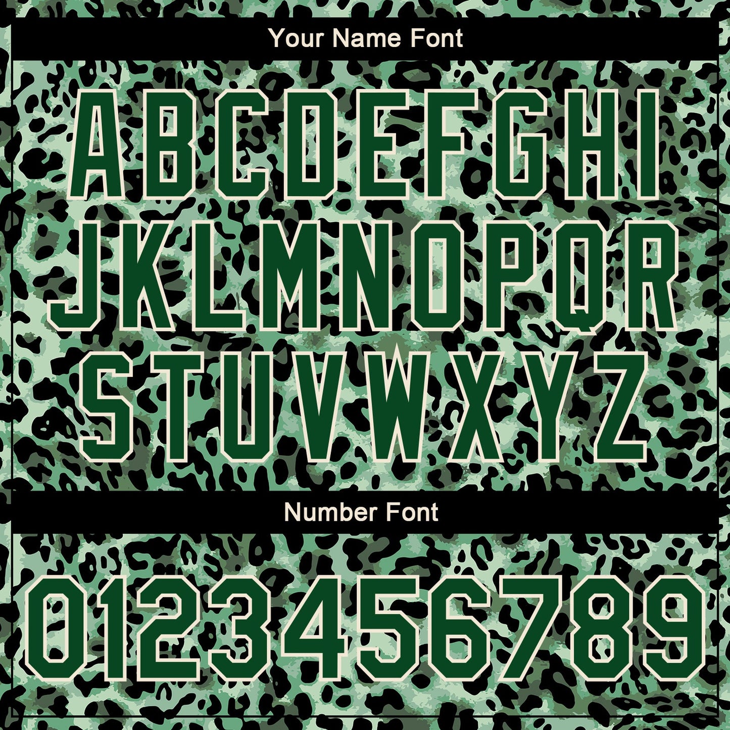 Custom Green City Cream Leopard Print 3D Pattern Design Bomber Full-Snap Varsity Letterman Jacket view 7