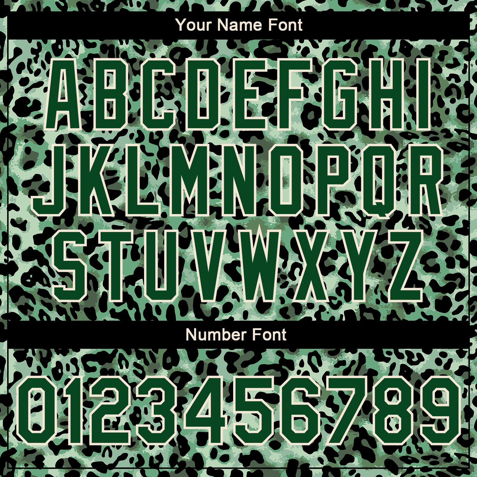 Custom Green City Cream Leopard Print 3D Pattern Design Bomber Full-Snap Varsity Letterman Jacket view 7
