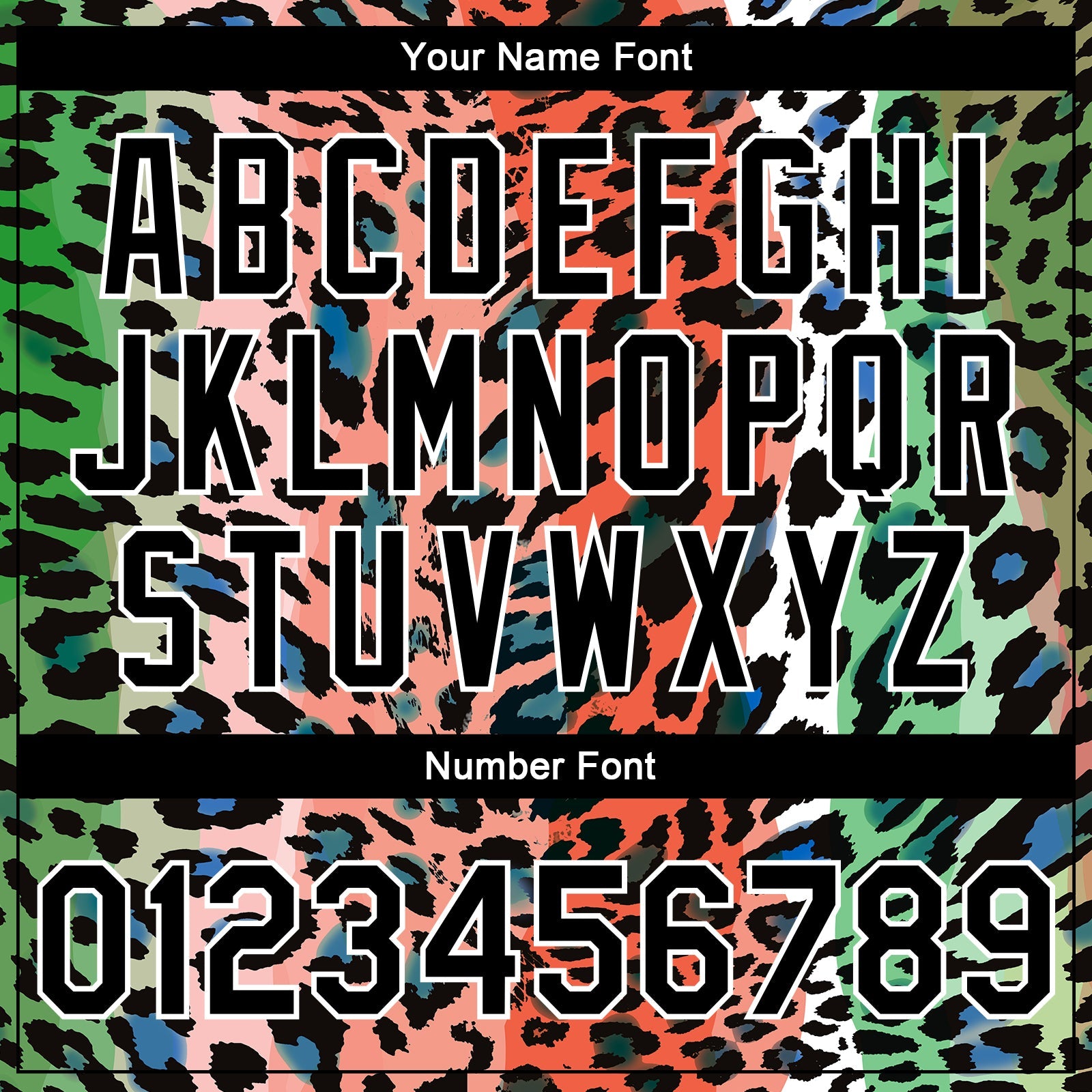 Custom Orange Black-White Leopard Print 3D Pattern Design Bomber Full-Snap Varsity Letterman Jacket view 7