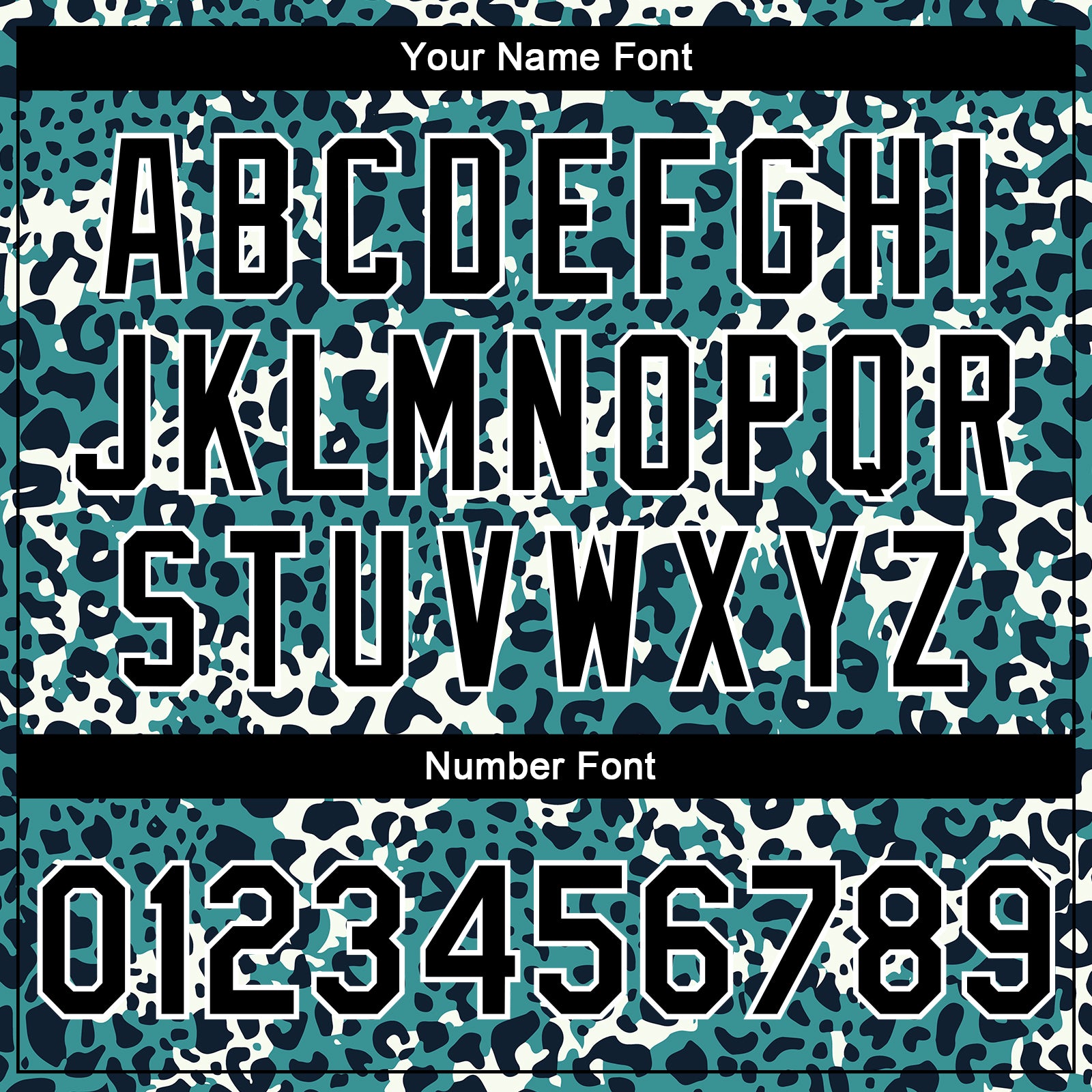 Custom Teal Black-White Leopard Print 3D Pattern Design Bomber Full-Snap Varsity Letterman Jacket view 7
