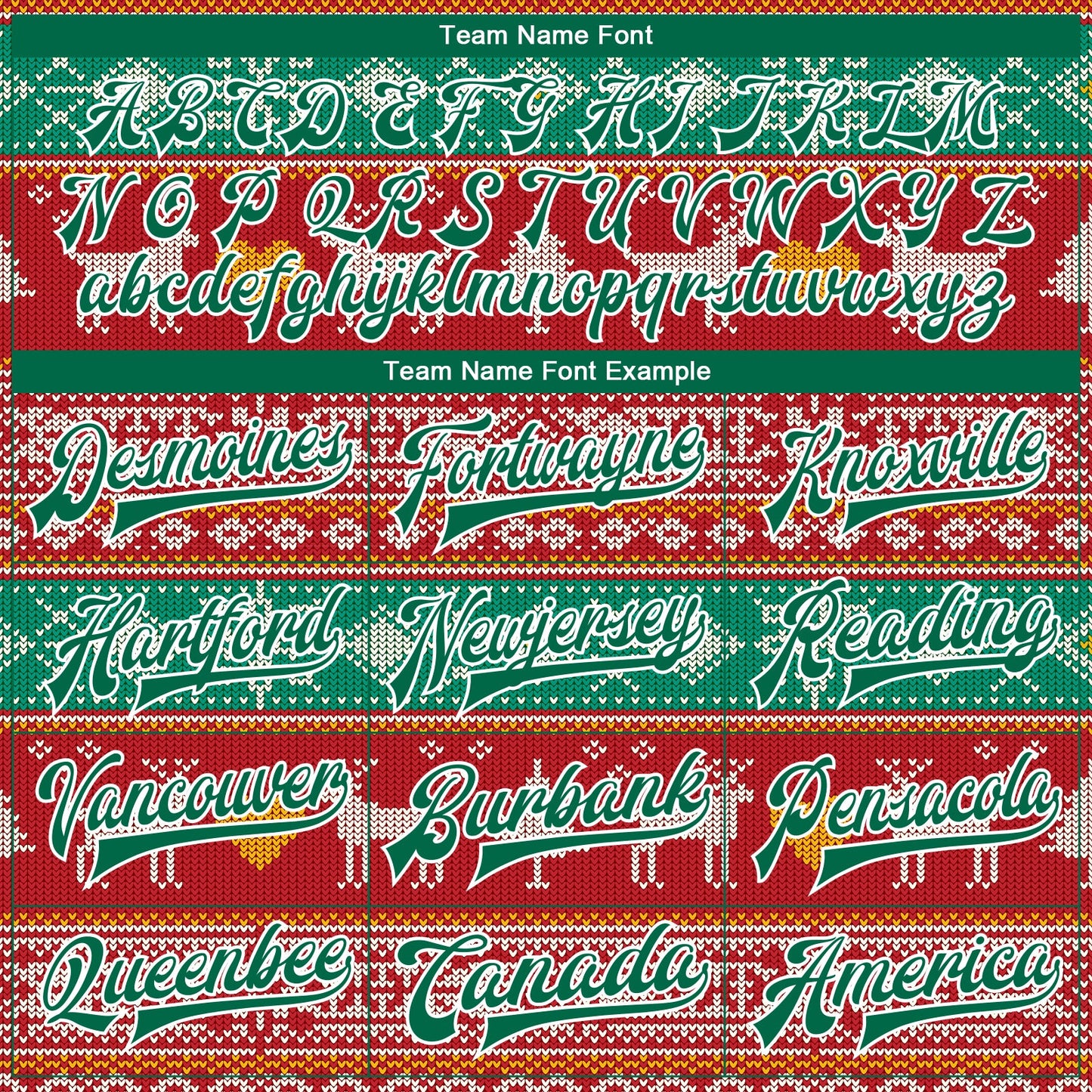 Custom Red Kelly Green-White Christmas Reindeers 3D Bomber Full-Snap Varsity Letterman Jacket view 6