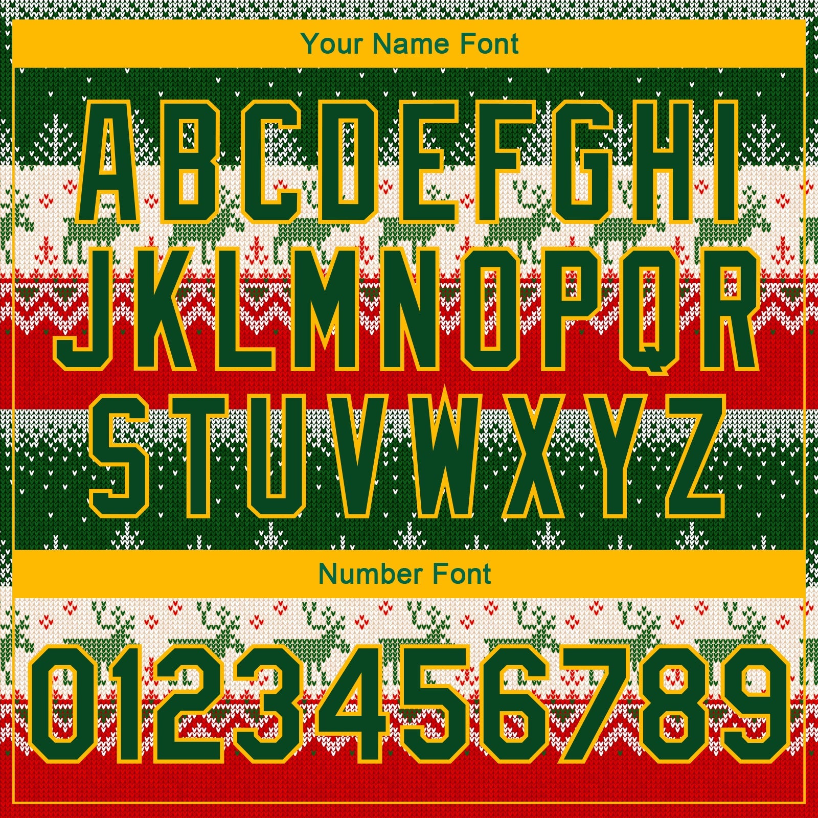 Custom Green Gold Christmas Reindeers 3D Bomber Full-Snap Varsity Letterman Jacket view 7