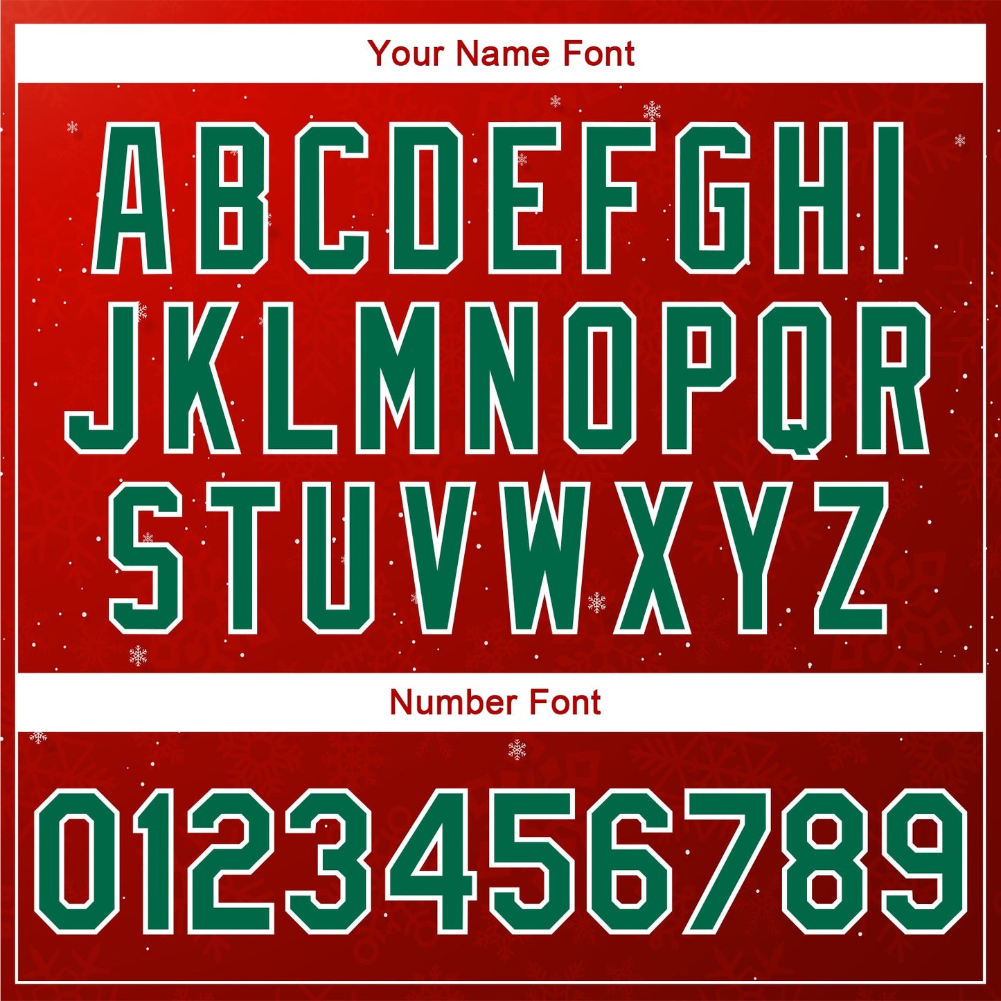 Custom Red Kelly Green-White Christmas 3D Bomber Full-Snap Varsity Letterman Jacket view 7