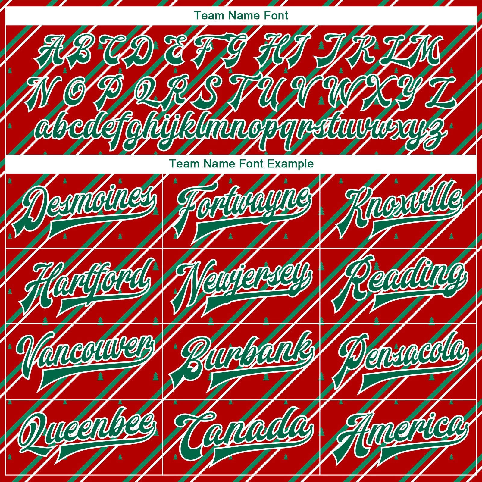 Custom Red Kelly Green-White Christmas 3D Bomber Full-Snap Varsity Letterman Jacket view 6