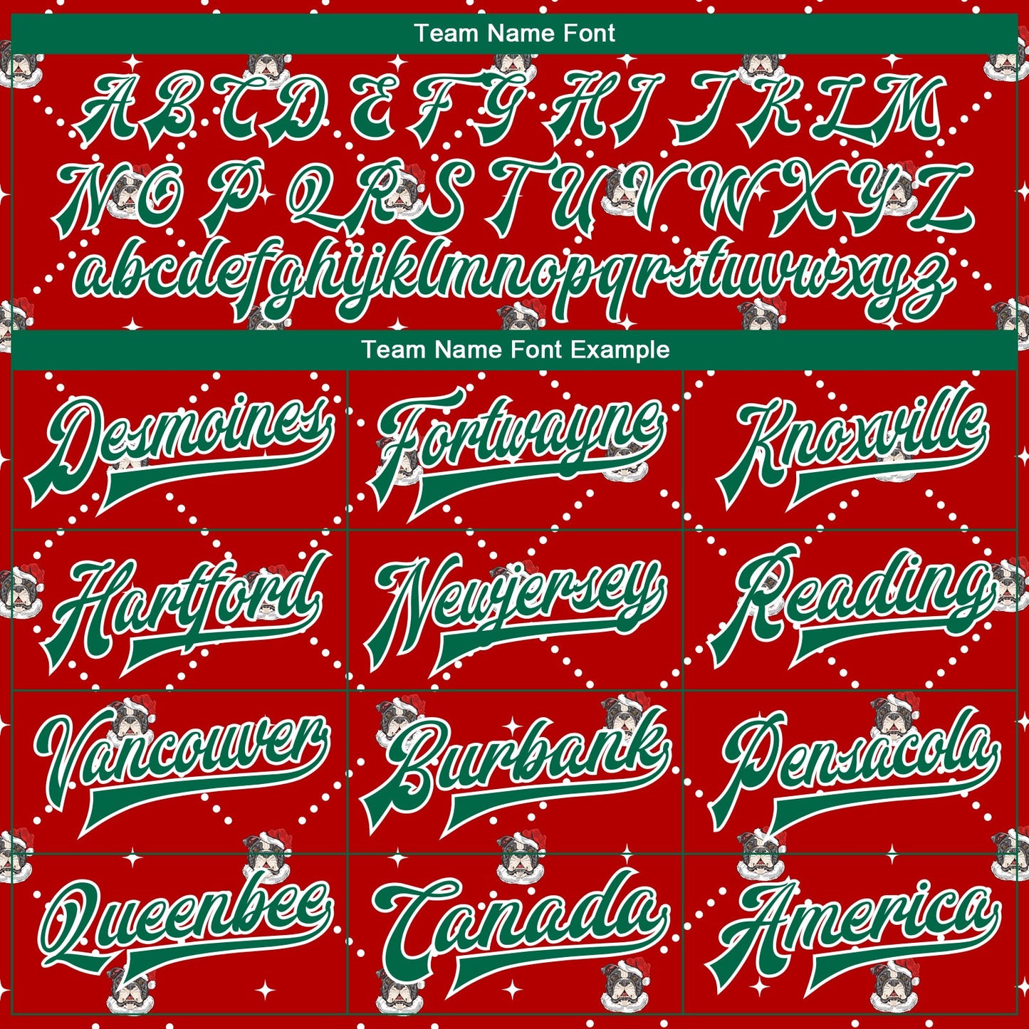Custom Red Kelly Green-White Christmas Dog Wearing Santa Claus Costume 3D Bomber Full-Snap Varsity Letterman Jacket view 6