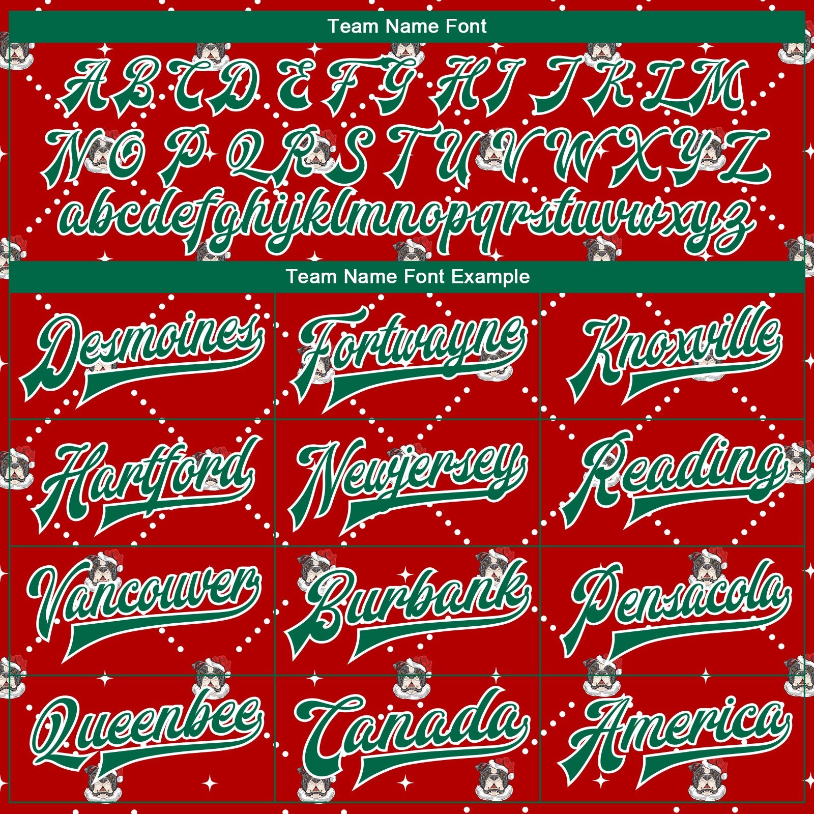 Custom Red Kelly Green-White Christmas Dog Wearing Santa Claus Costume 3D Bomber Full-Snap Varsity Letterman Jacket view 6