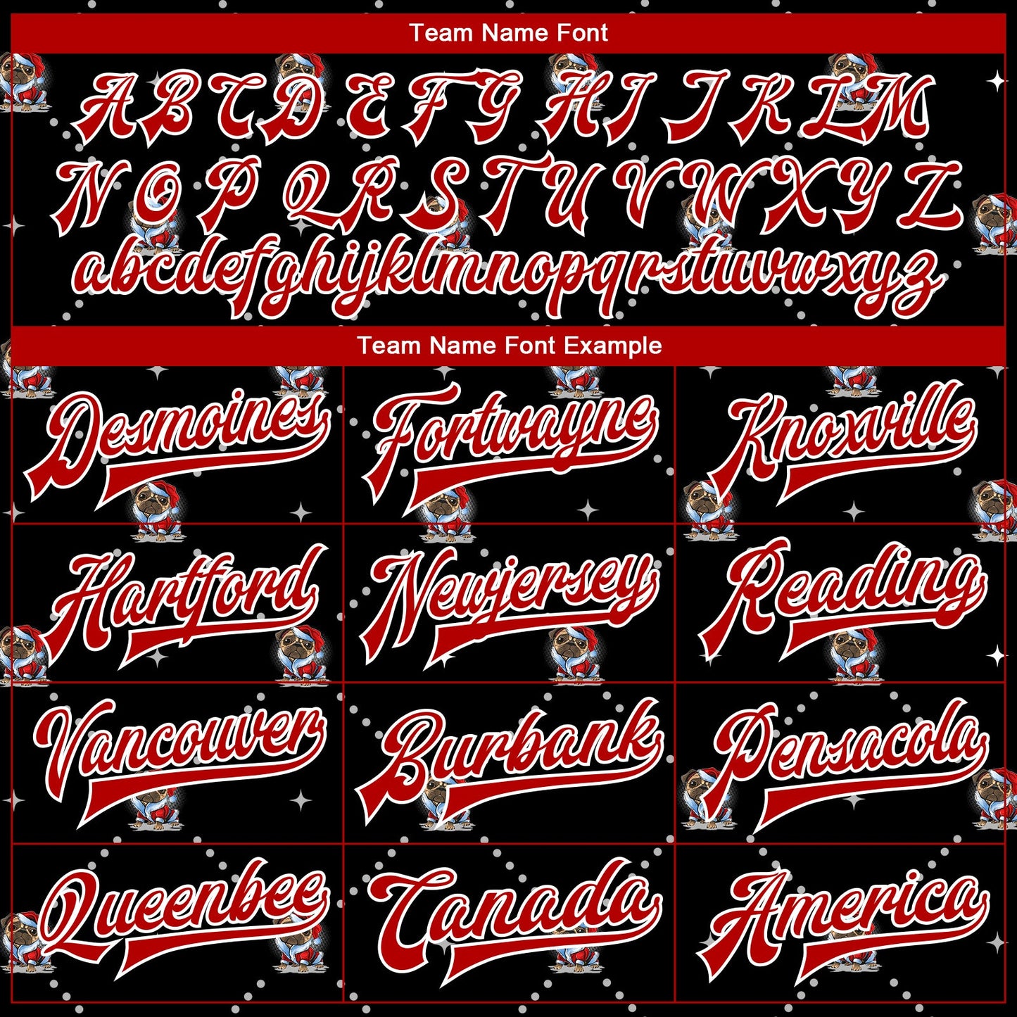 Custom Black Red-White Christmas Dog Wearing Santa Claus Costume 3D Bomber Full-Snap Varsity Letterman Jacket view 6