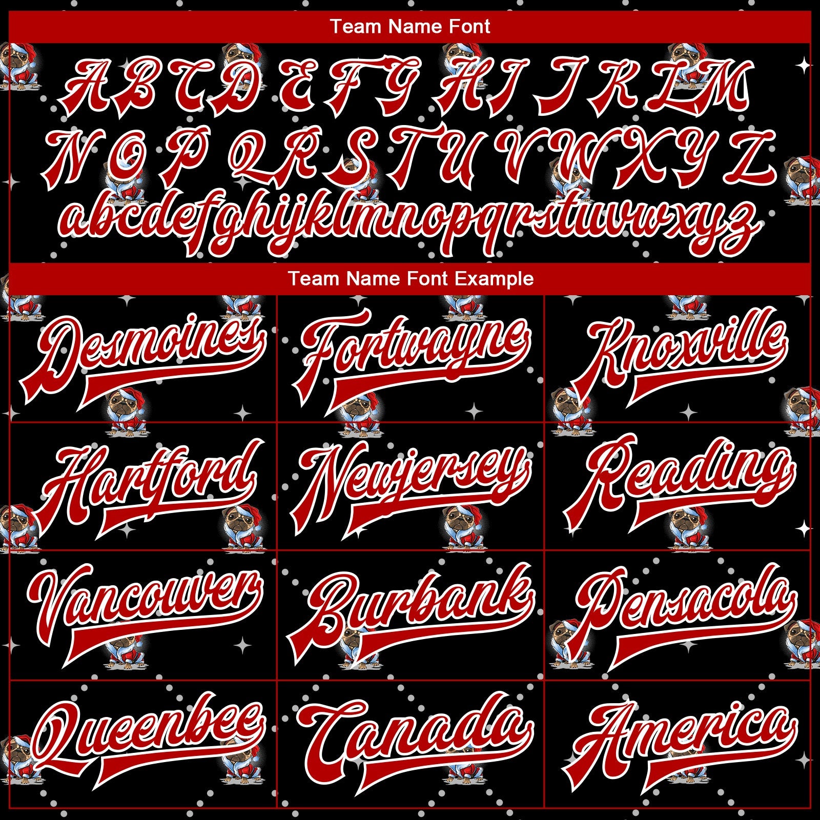 Custom Black Red-White Christmas Dog Wearing Santa Claus Costume 3D Bomber Full-Snap Varsity Letterman Jacket view 6