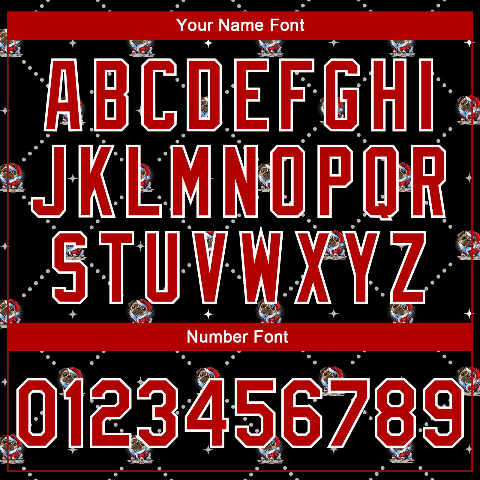 Custom Black Red-White Christmas Dog Wearing Santa Claus Costume 3D Bomber Full-Snap Varsity Letterman Jacket view 7