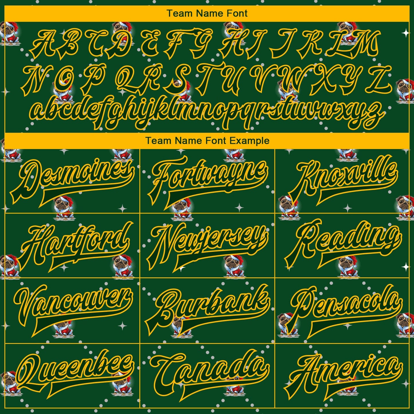 Custom Green Gold Christmas Dog Wearing Santa Claus Costume 3D Bomber Full-Snap Varsity Letterman Jacket view 6