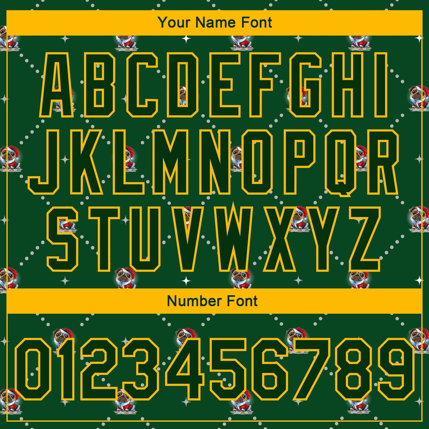 Custom Green Gold Christmas Dog Wearing Santa Claus Costume 3D Bomber Full-Snap Varsity Letterman Jacket view 7