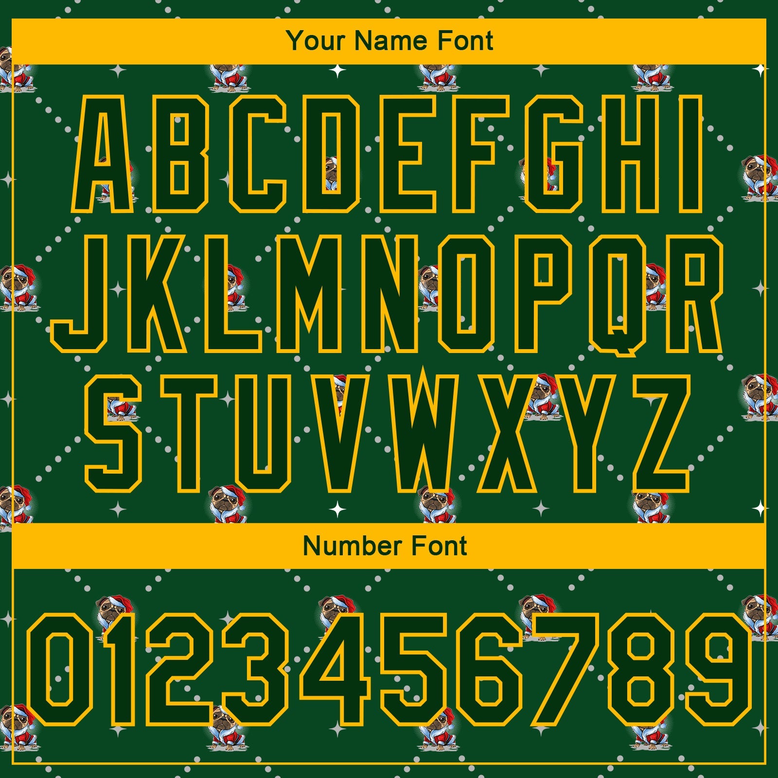 Custom Green Gold Christmas Dog Wearing Santa Claus Costume 3D Bomber Full-Snap Varsity Letterman Jacket view 7