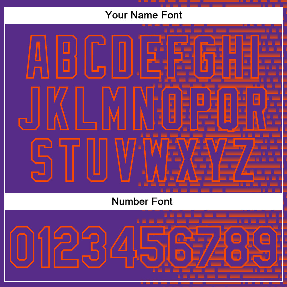 Custom Purple Orange-White Halftone 3D Pattern Design Bomber Full-Snap Varsity Letterman Jacket view 7
