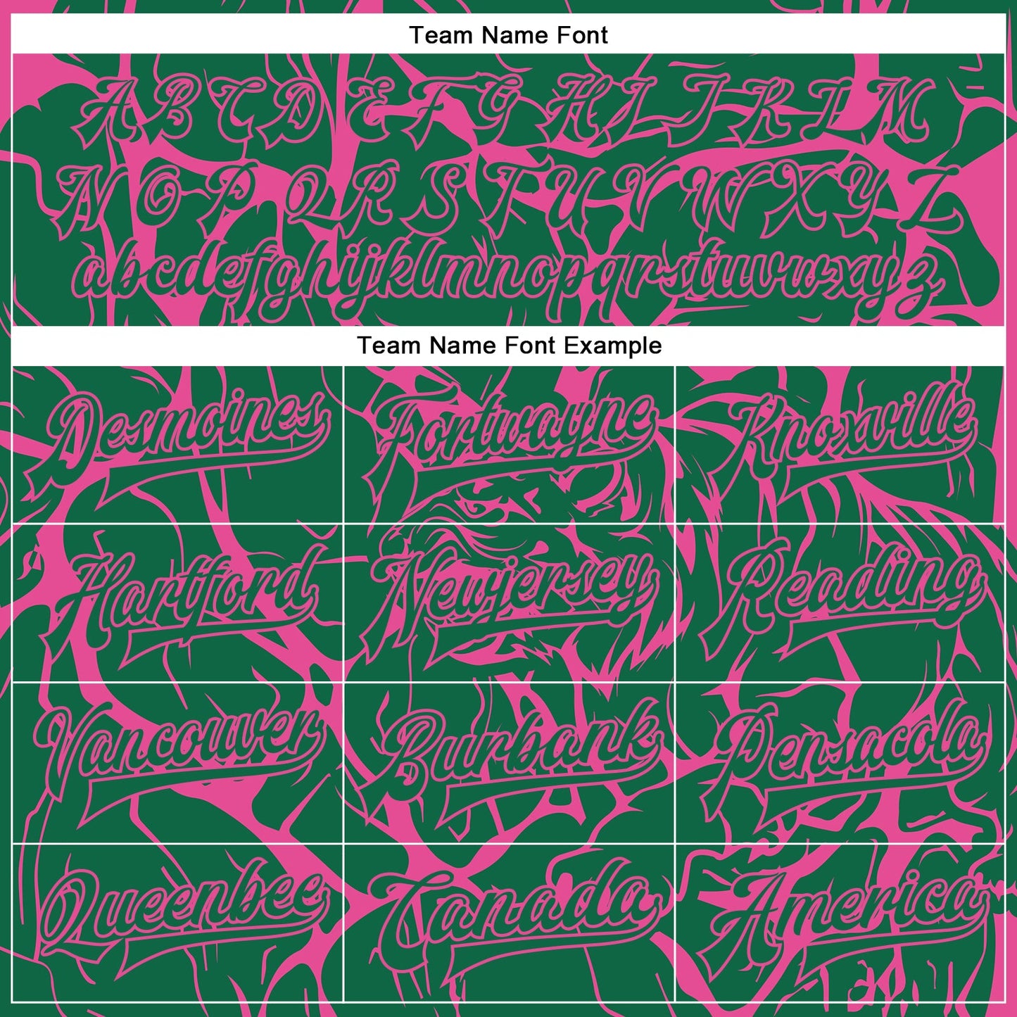 Custom Kelly Green Pink Abstract Network And Tiger 3D Pattern Design Bomber Full-Snap Varsity Letterman Jacket view 6