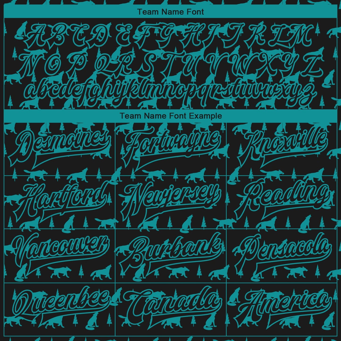 Custom Black Teal Wolf 3D Pattern Design Bomber Full-Snap Varsity Letterman Jacket view 6