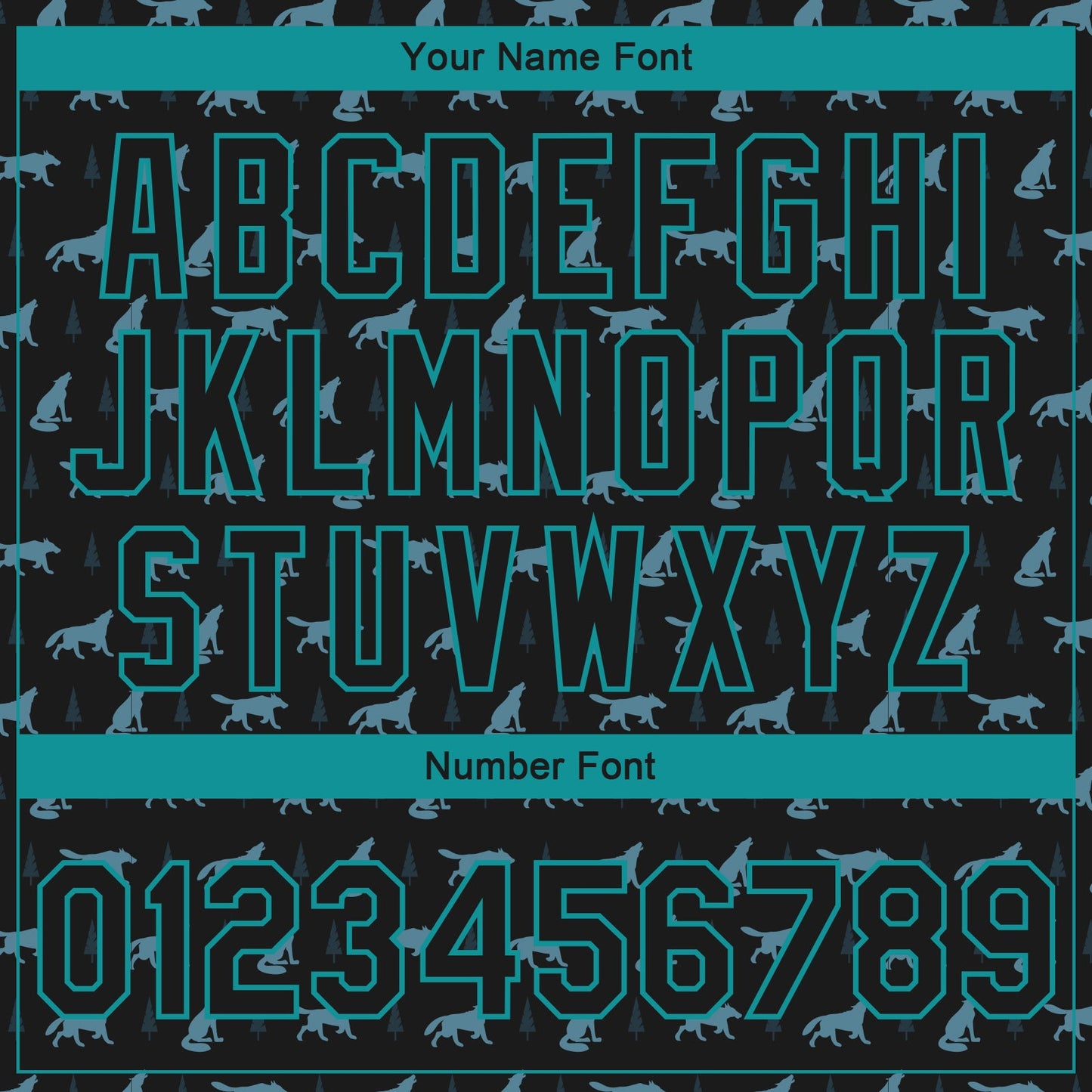 Custom Black Teal Wolf 3D Pattern Design Bomber Full-Snap Varsity Letterman Jacket view 7