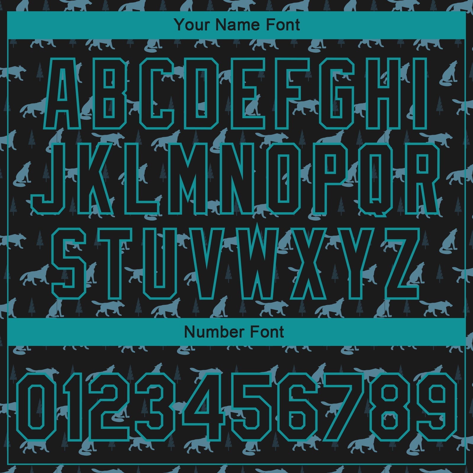 Custom Black Teal Wolf 3D Pattern Design Bomber Full-Snap Varsity Letterman Jacket view 7