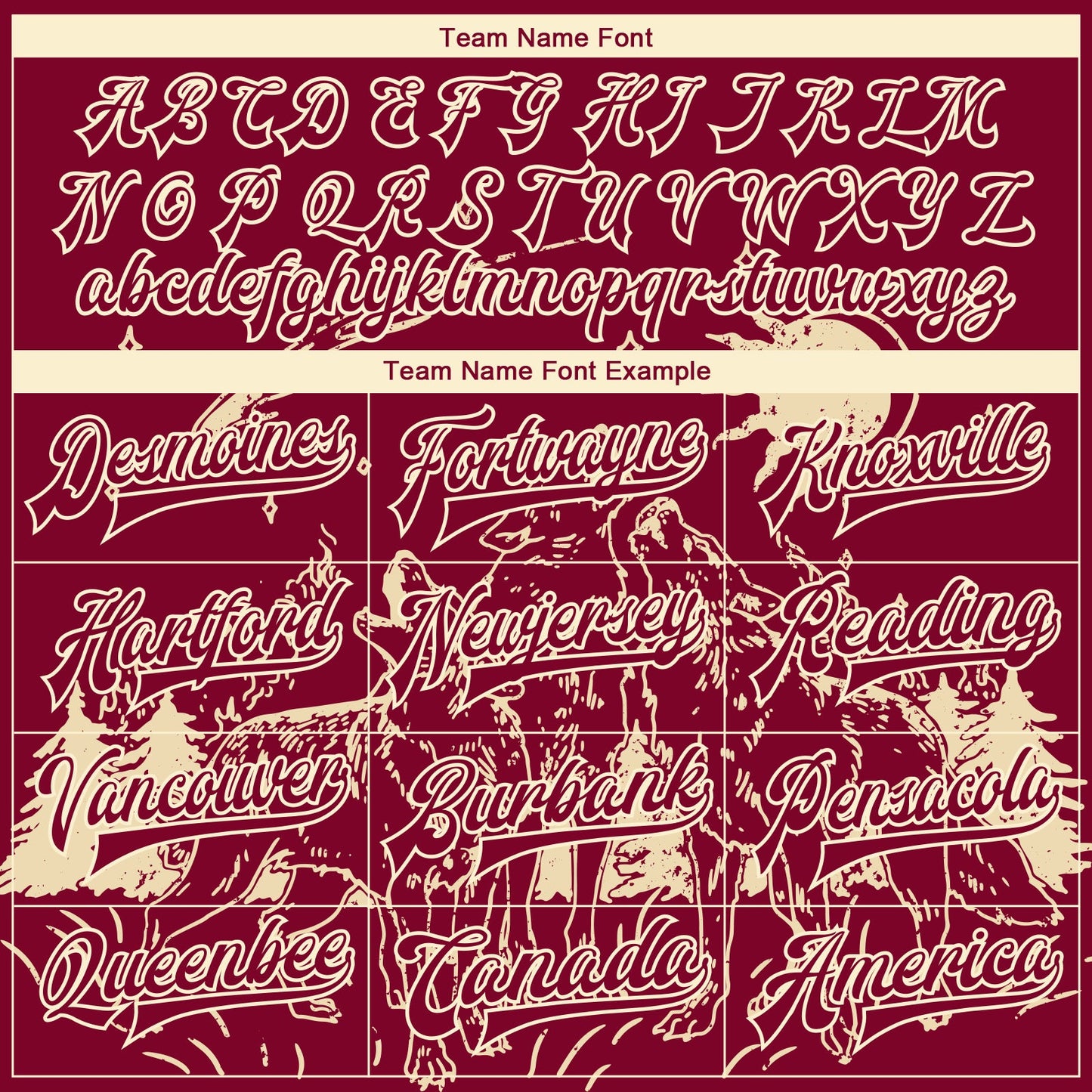 Custom Maroon Cream Wolf Fullmoon Party 3D Pattern Design Bomber Full-Snap Varsity Letterman Jacket view 6