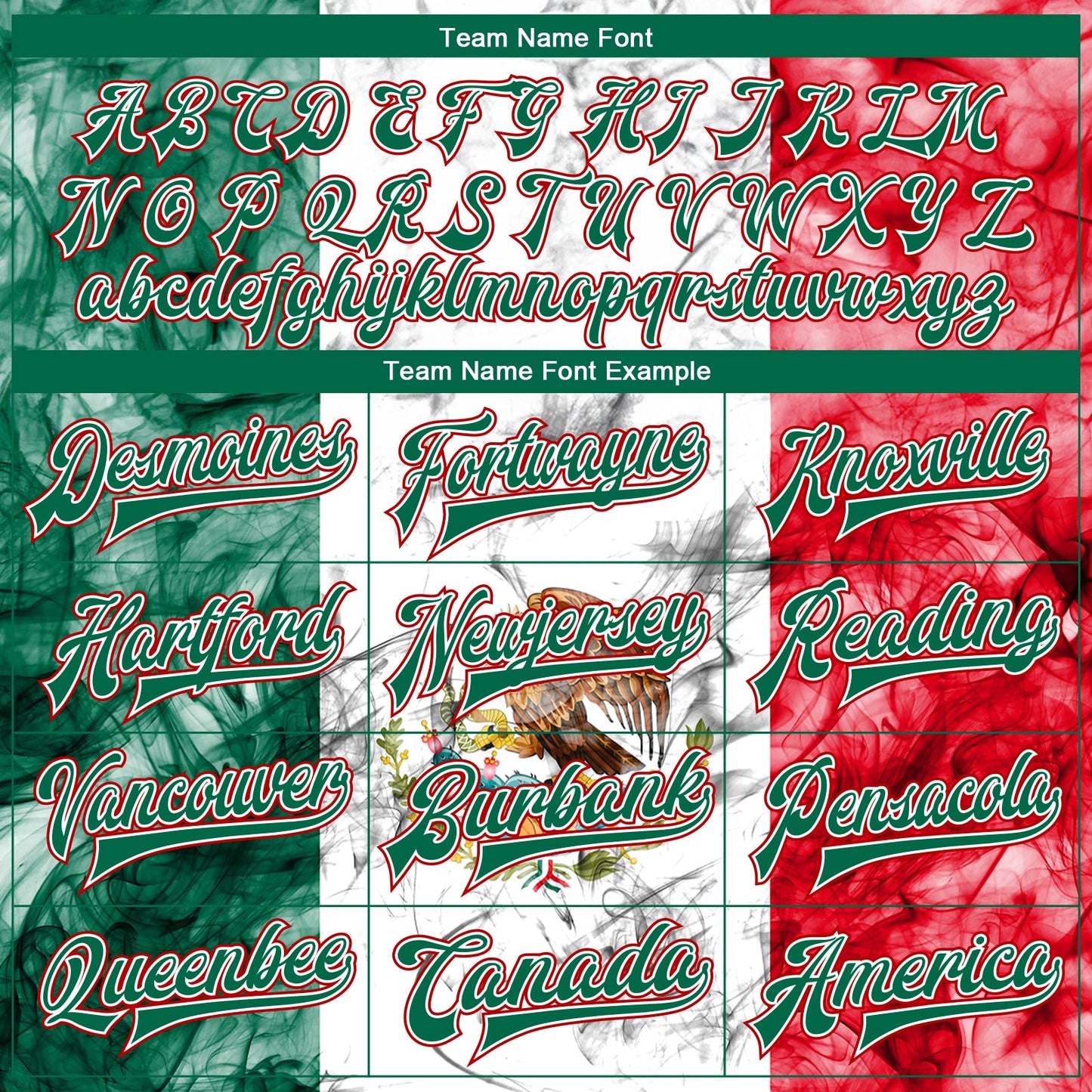 Custom White Kelly Green-Red Mexico 3D Bomber Full-Snap Varsity Letterman Jacket view 6