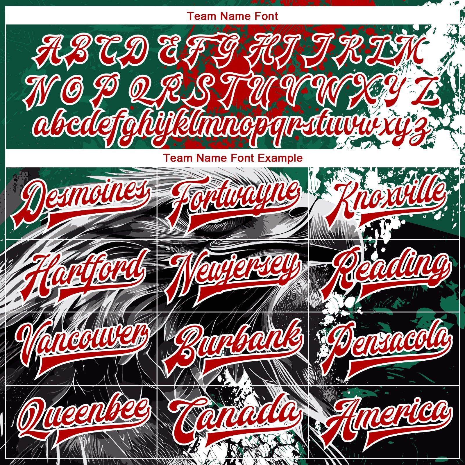 Custom Kelly Green Red-White Eagle Mexico 3D Bomber Full-Snap Varsity Letterman Jacket view 6
