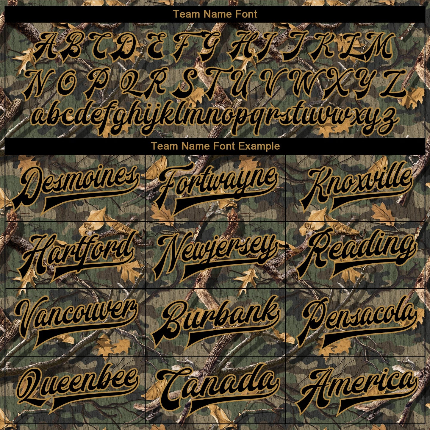 Custom Camo Black-Old Gold Classic Wood Camouflage 3D Bomber Full-Snap Varsity Letterman Salute To Service Jacket view 6