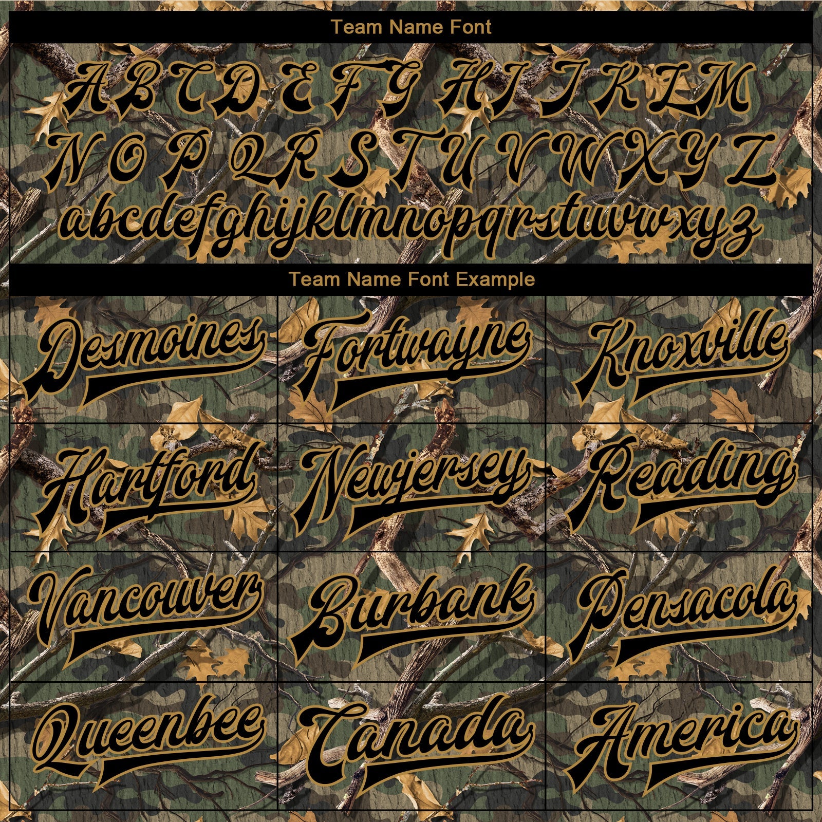 Custom Camo Black-Old Gold Classic Wood Camouflage 3D Bomber Full-Snap Varsity Letterman Salute To Service Jacket view 6