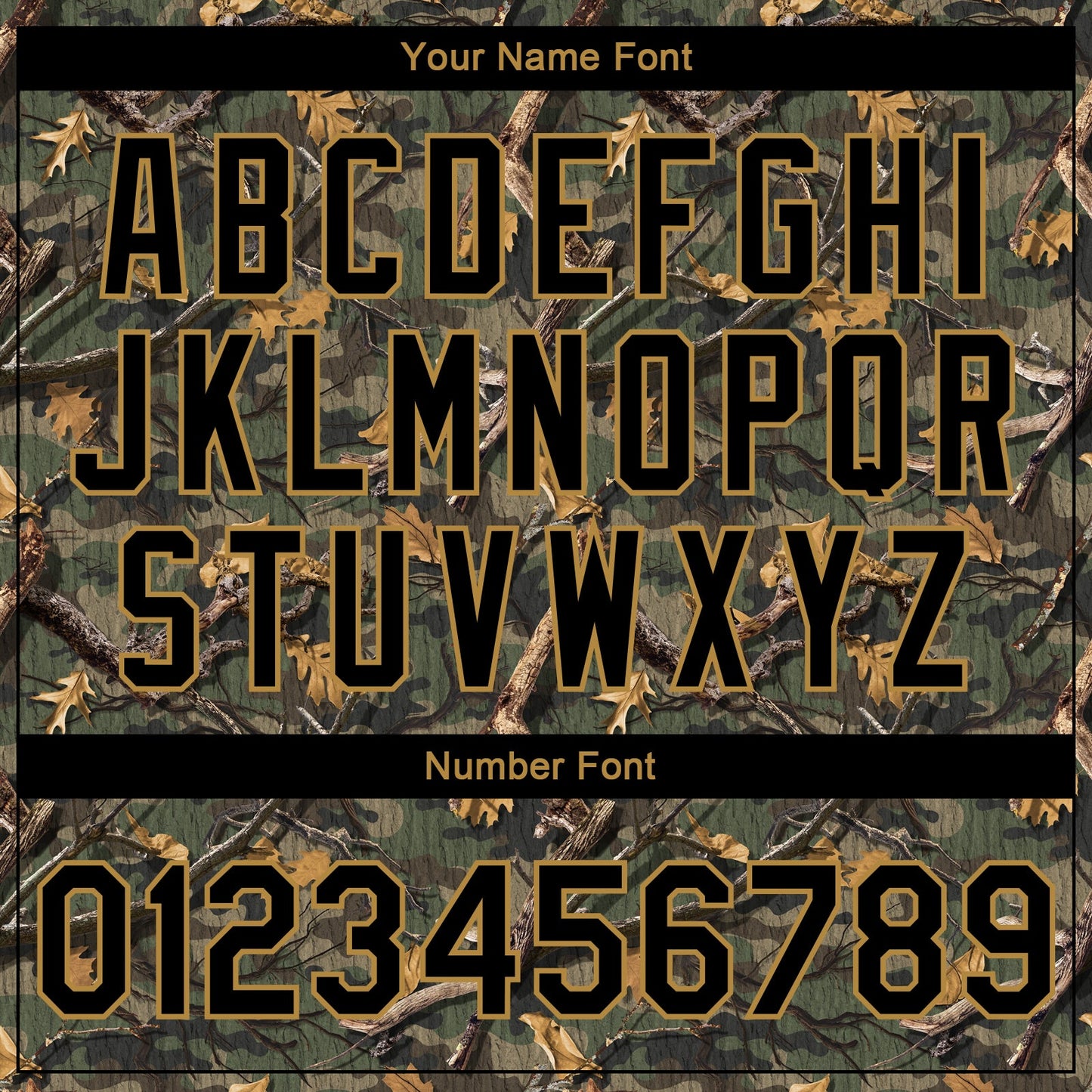 Custom Camo Black-Old Gold Classic Wood Camouflage 3D Bomber Full-Snap Varsity Letterman Salute To Service Jacket view 7