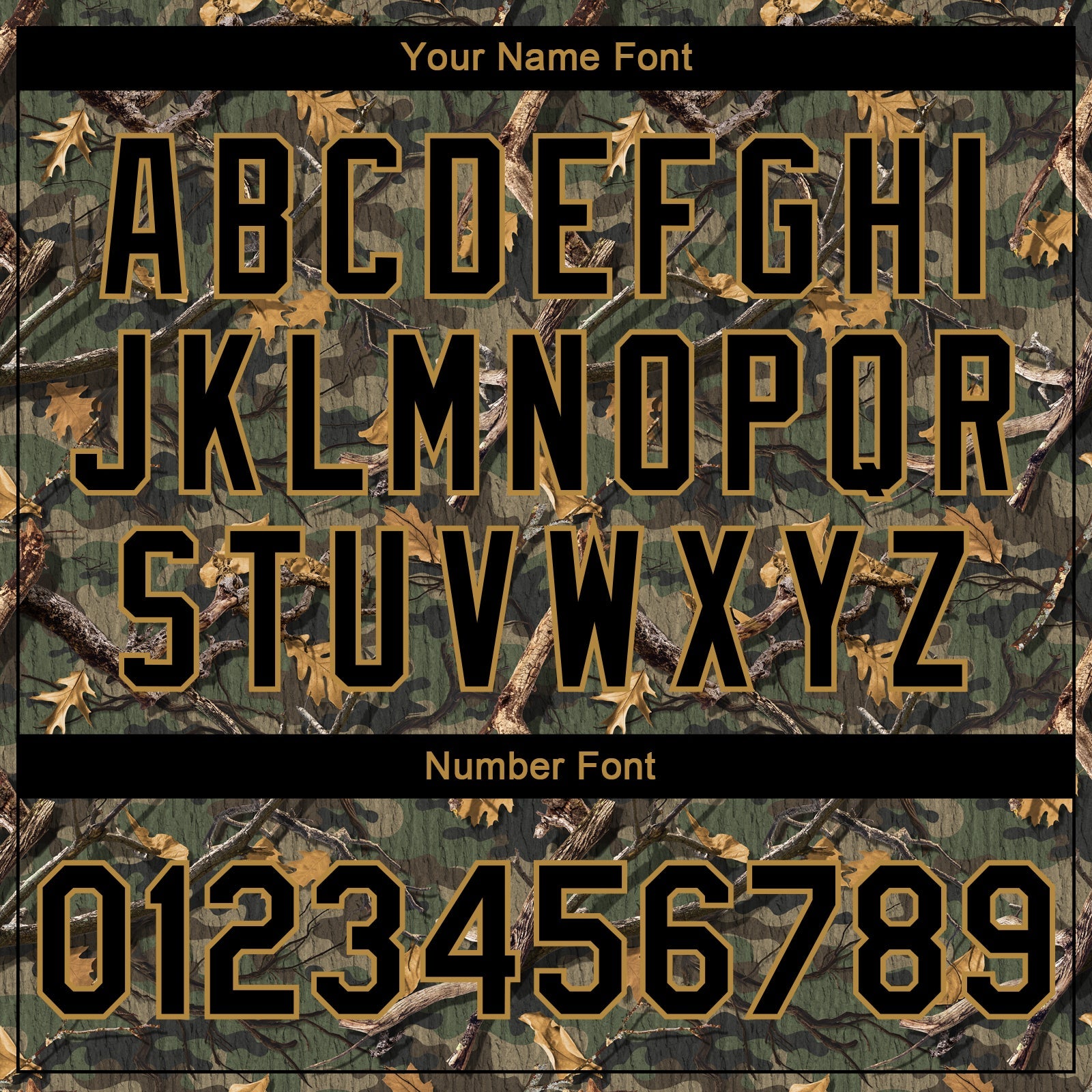 Custom Camo Black-Old Gold Classic Wood Camouflage 3D Bomber Full-Snap Varsity Letterman Salute To Service Jacket view 7