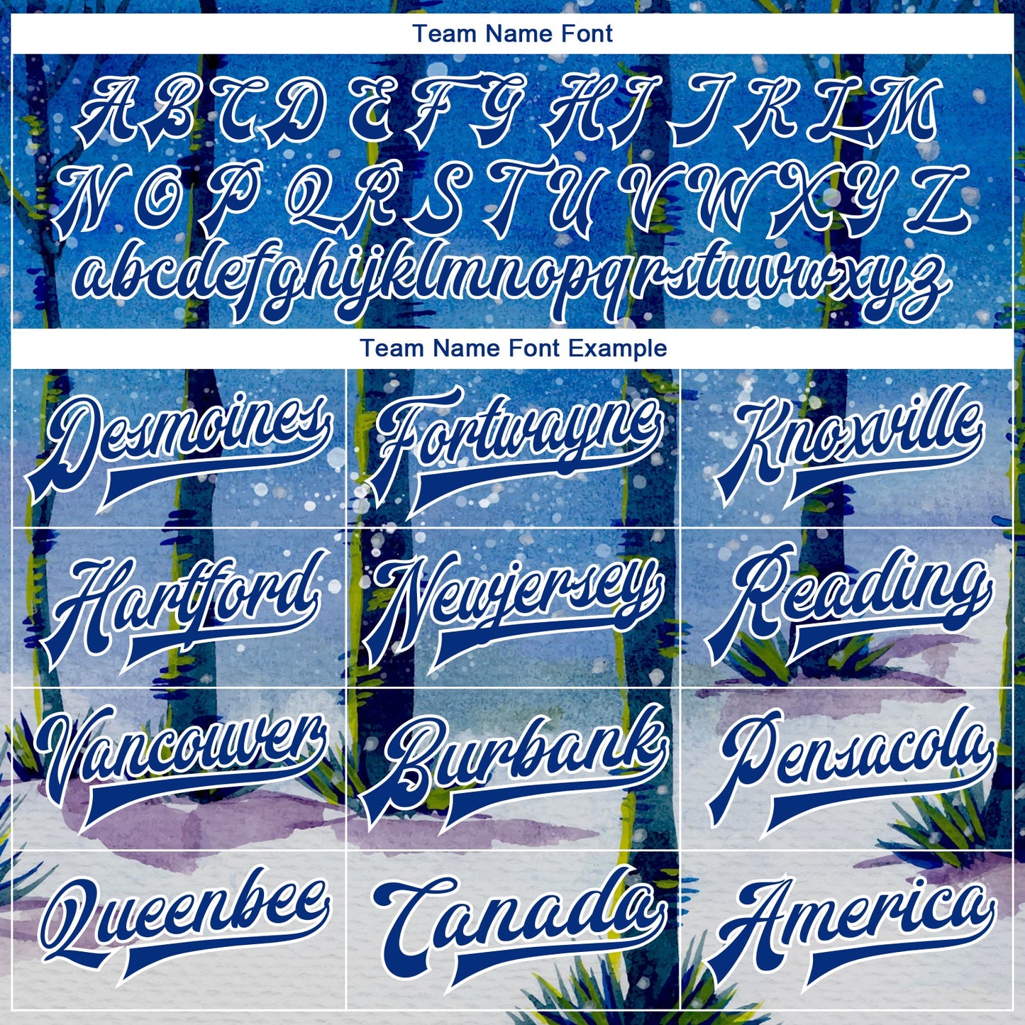 Custom Royal White Watercolor Forest With Trunks 3D Pattern Design Bomber Full-Snap Varsity Letterman Jacket view 6