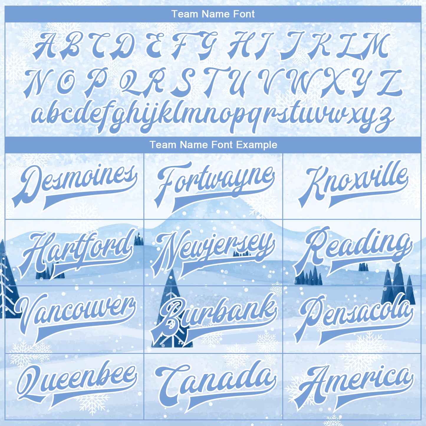 Custom White Light Blue Watercolor Winter Snow Landscape 3D Pattern Design Bomber Full-Snap Varsity Letterman Jacket view 6